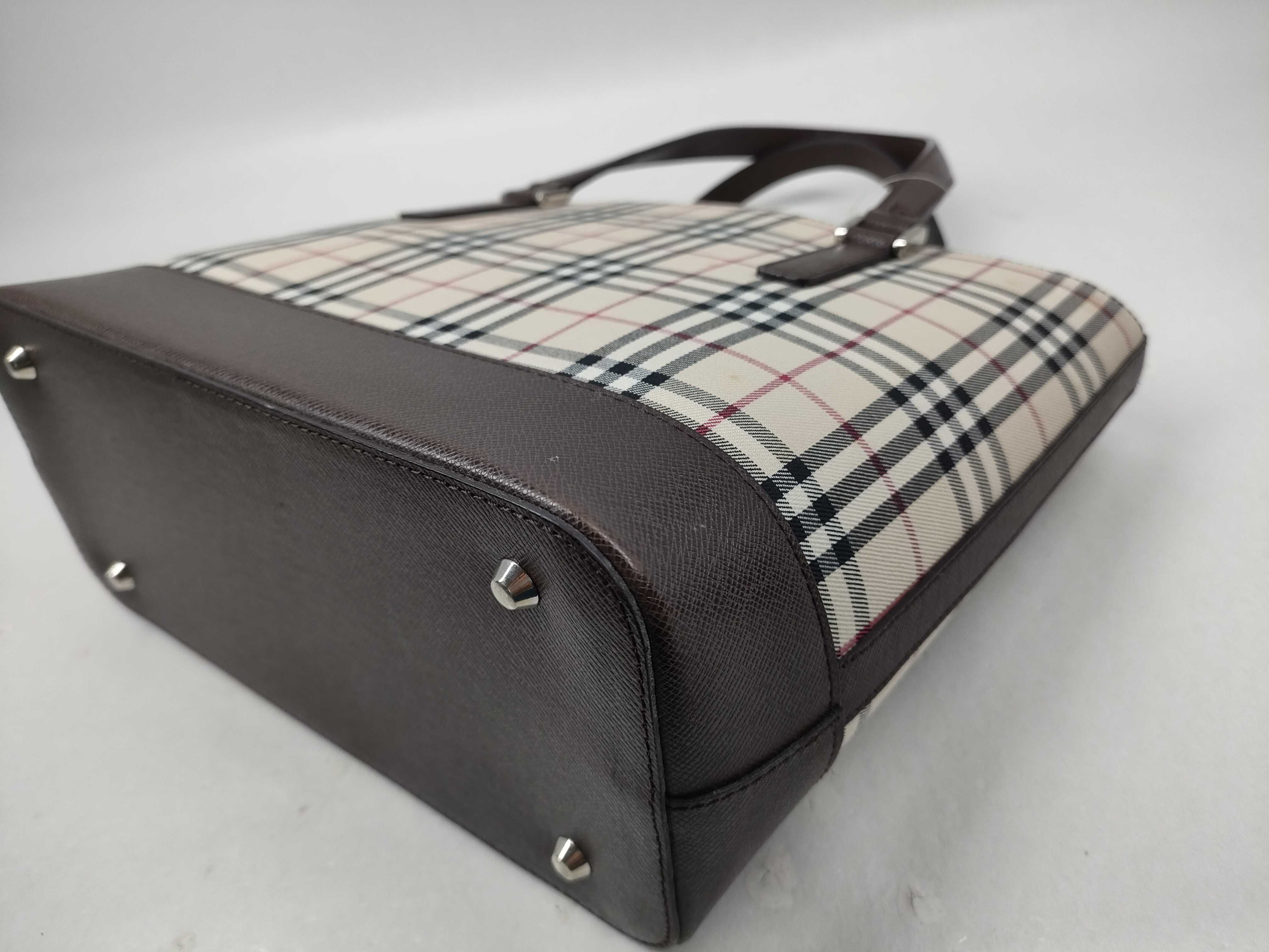 Nova Check Canvas x Leather Hand Tote Bag — view 7