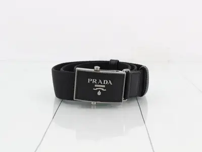 Logo buckle belt, black