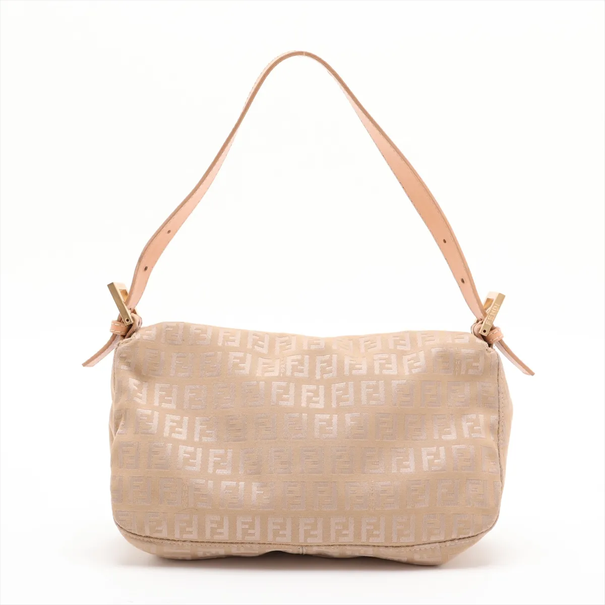 Zucchino Mamma Bucket Canvas x Leather Shoulder Bag, Beige, 8BR003 — view 2