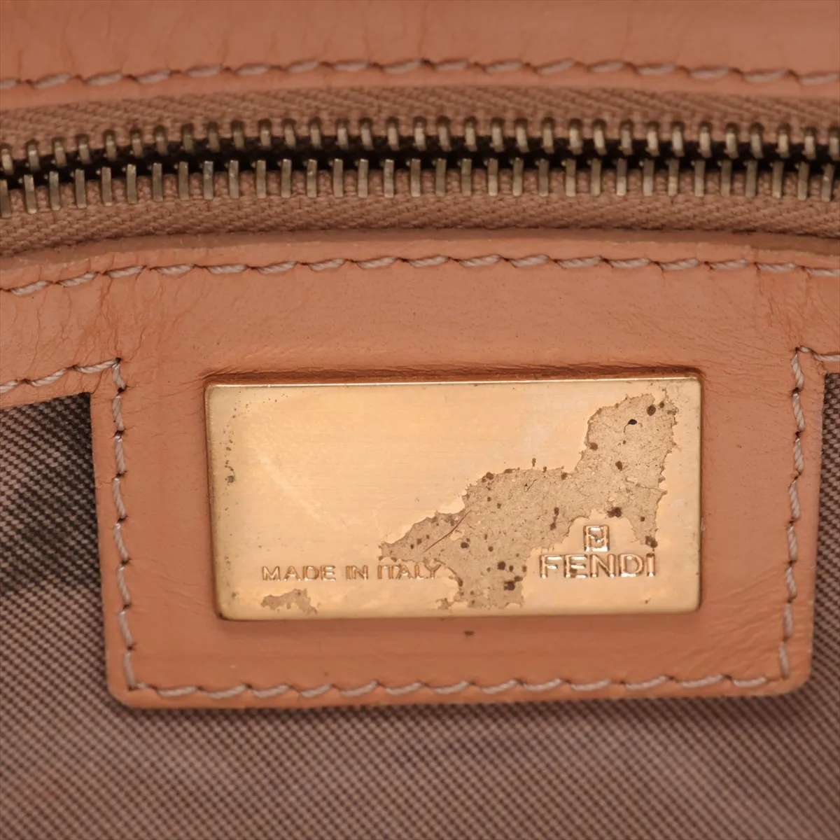 Zucchino Mamma Bucket Canvas x Leather Shoulder Bag, Beige, 8BR003 — view 9