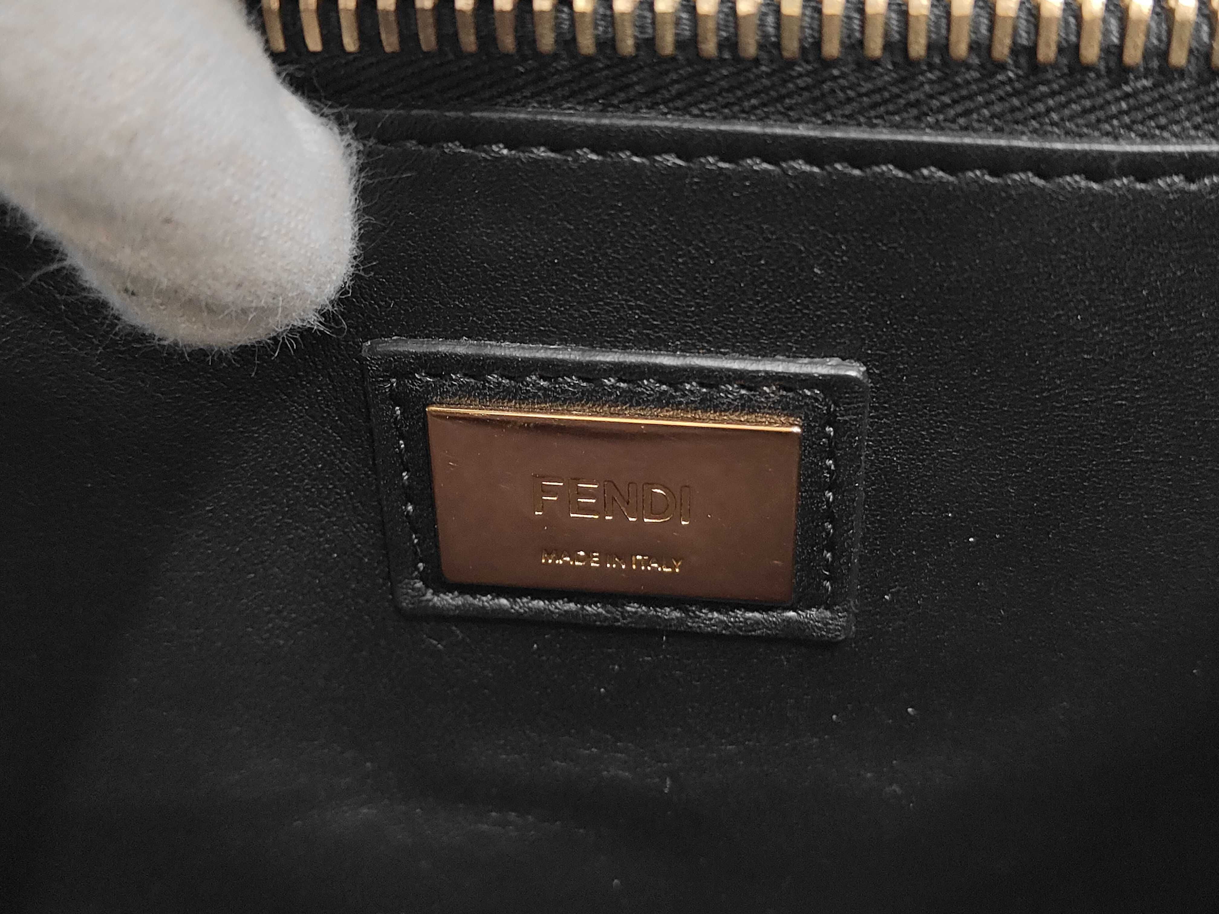 Peekaboo Black Calfskin Medium Handbag with Gold Hardware — view 11