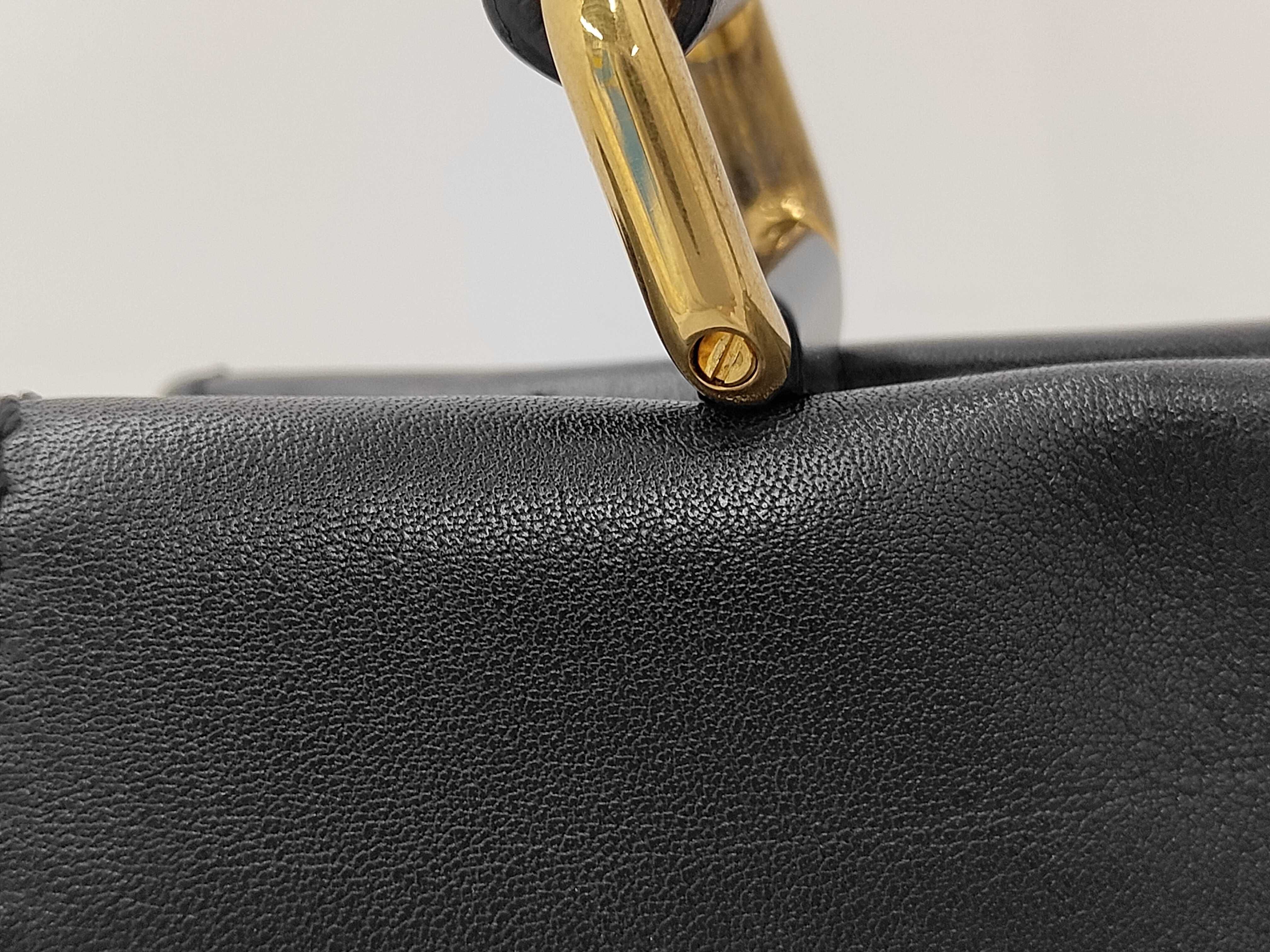 Peekaboo Black Calfskin Medium Handbag with Gold Hardware — view 3