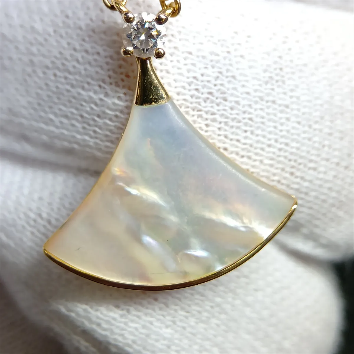 Diva's Dream Shell Diamond Necklace 750 (PG) 5.6g MT6W8C Shell has — view 6