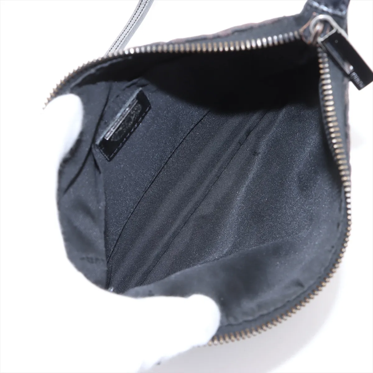 Zucchino Canvas x Leather Shoulder Bag Brown 8BT047 — view 6
