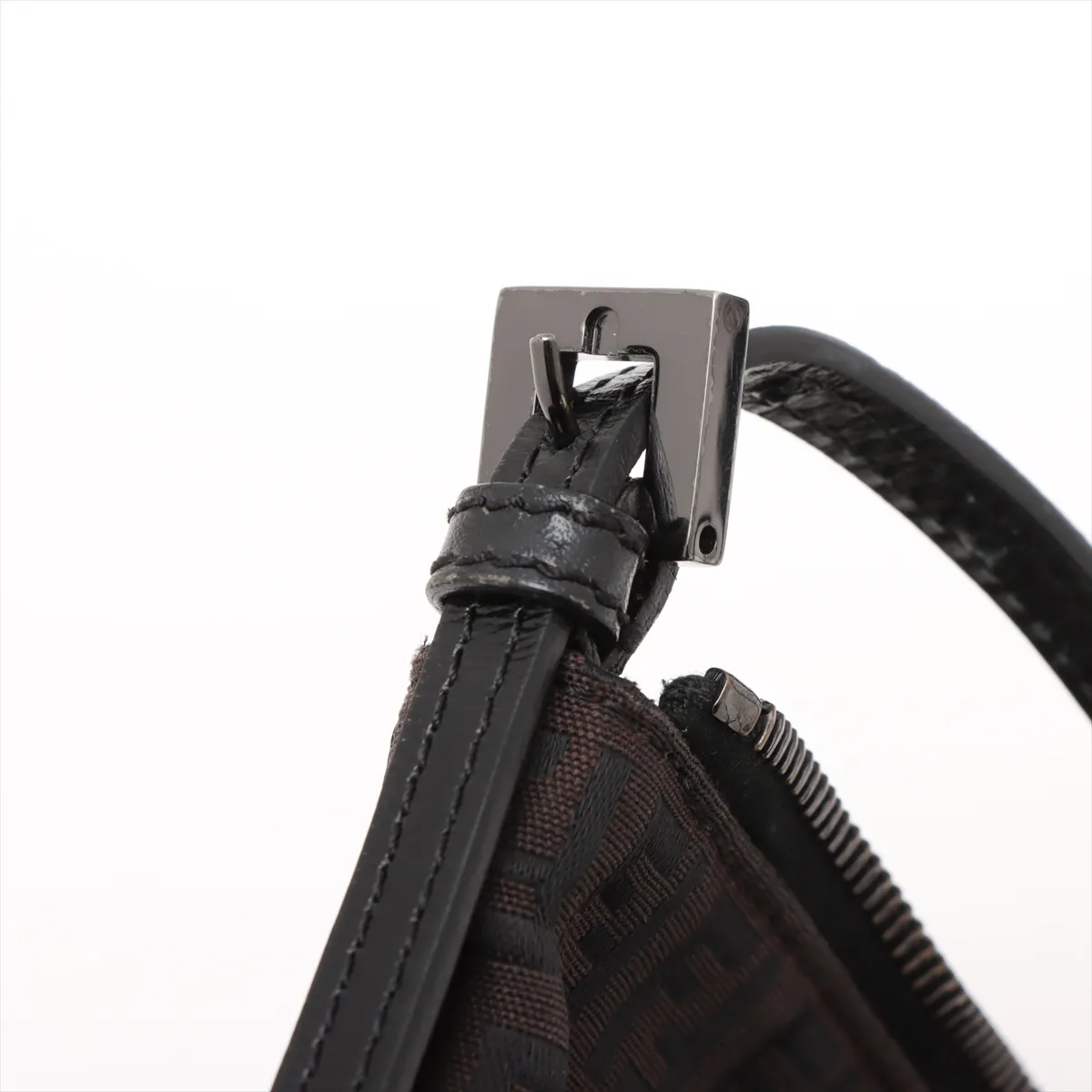 Zucchino Canvas x Leather Shoulder Bag Brown 8BT047 — view 9