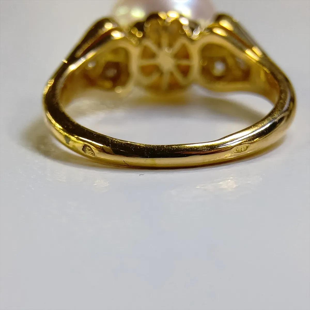 Pearl Diamond Ring, 750 (Yellow Gold), 4.7g, D0.32, approx. 9.5mm, B5775Z1, slight imperfections — view 6
