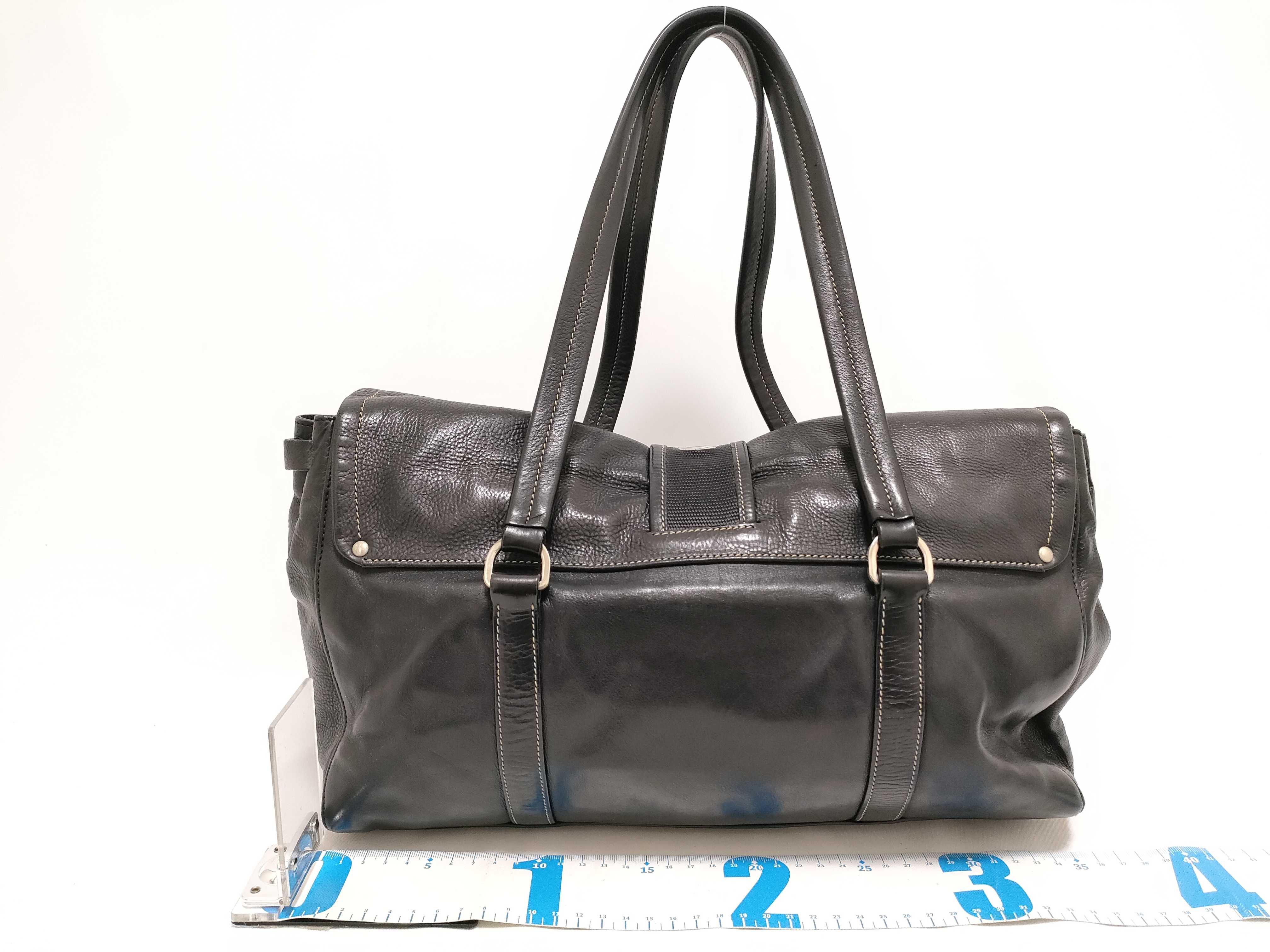 handbag, leather, black, triangular plate, BR2418 — view 2