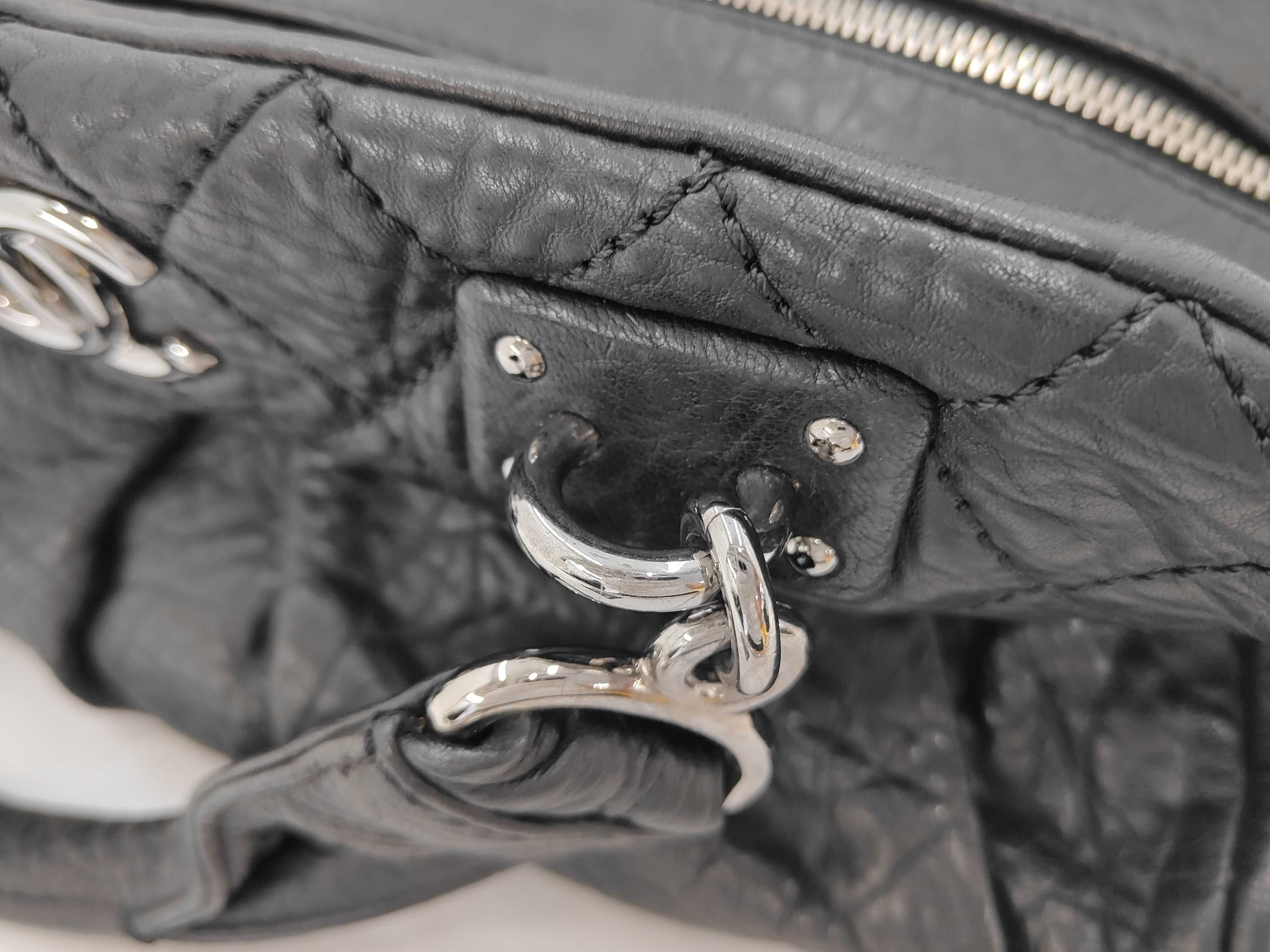 handbag, calfskin, black, stainless steel. — view 7