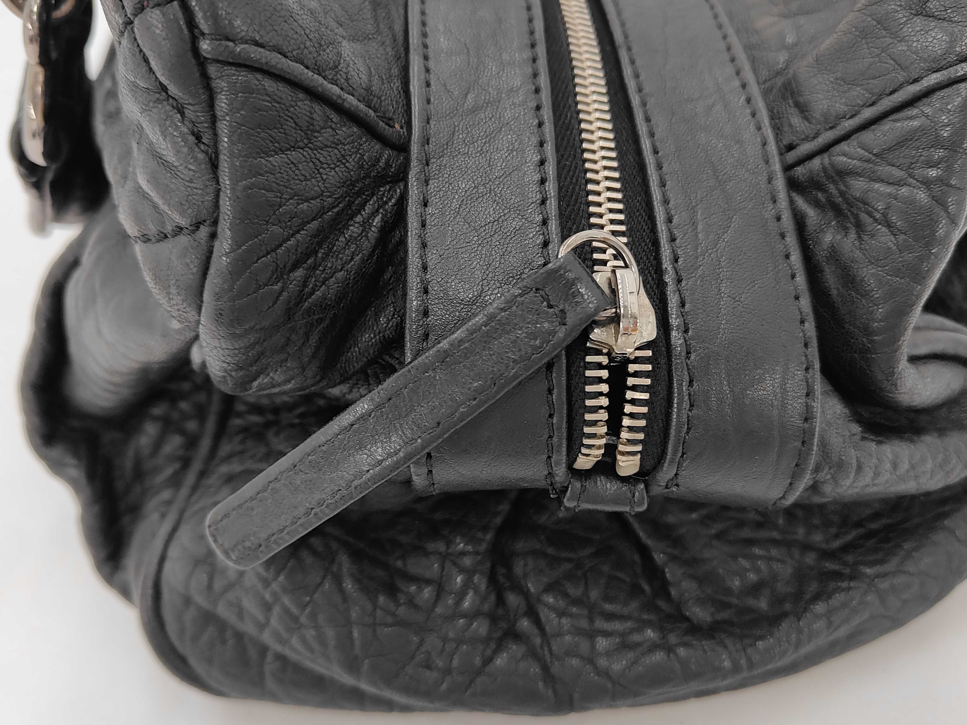 handbag, calfskin, black, stainless steel. — view 8