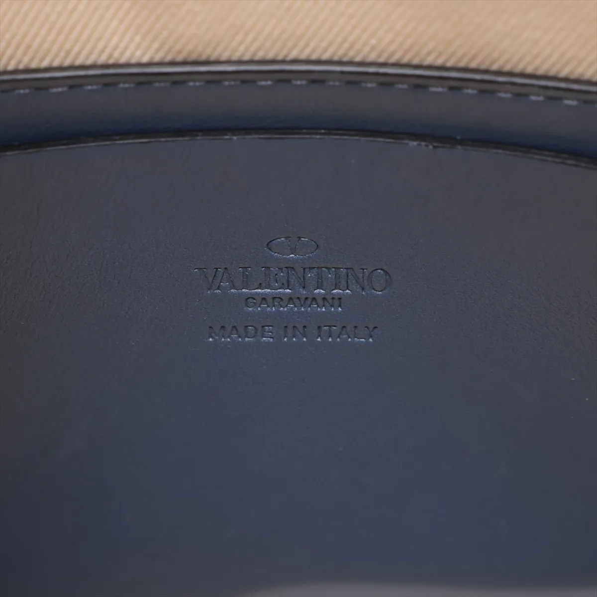 V-logo Leather 2-Way Handbag, Blue — view 10