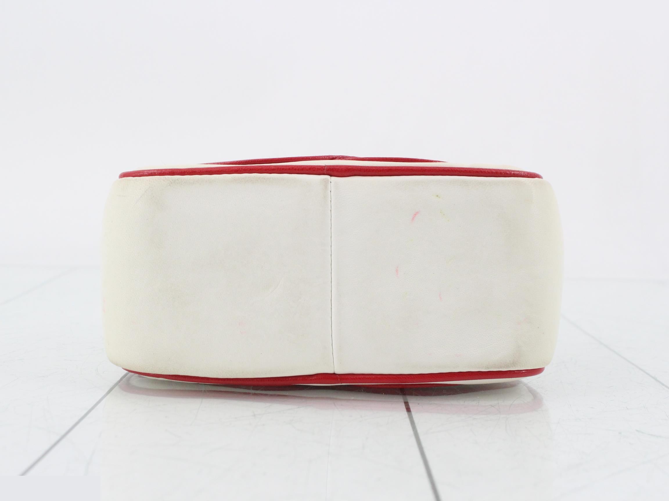Pouch, Coco Mark, Leather, Red, White — view 3