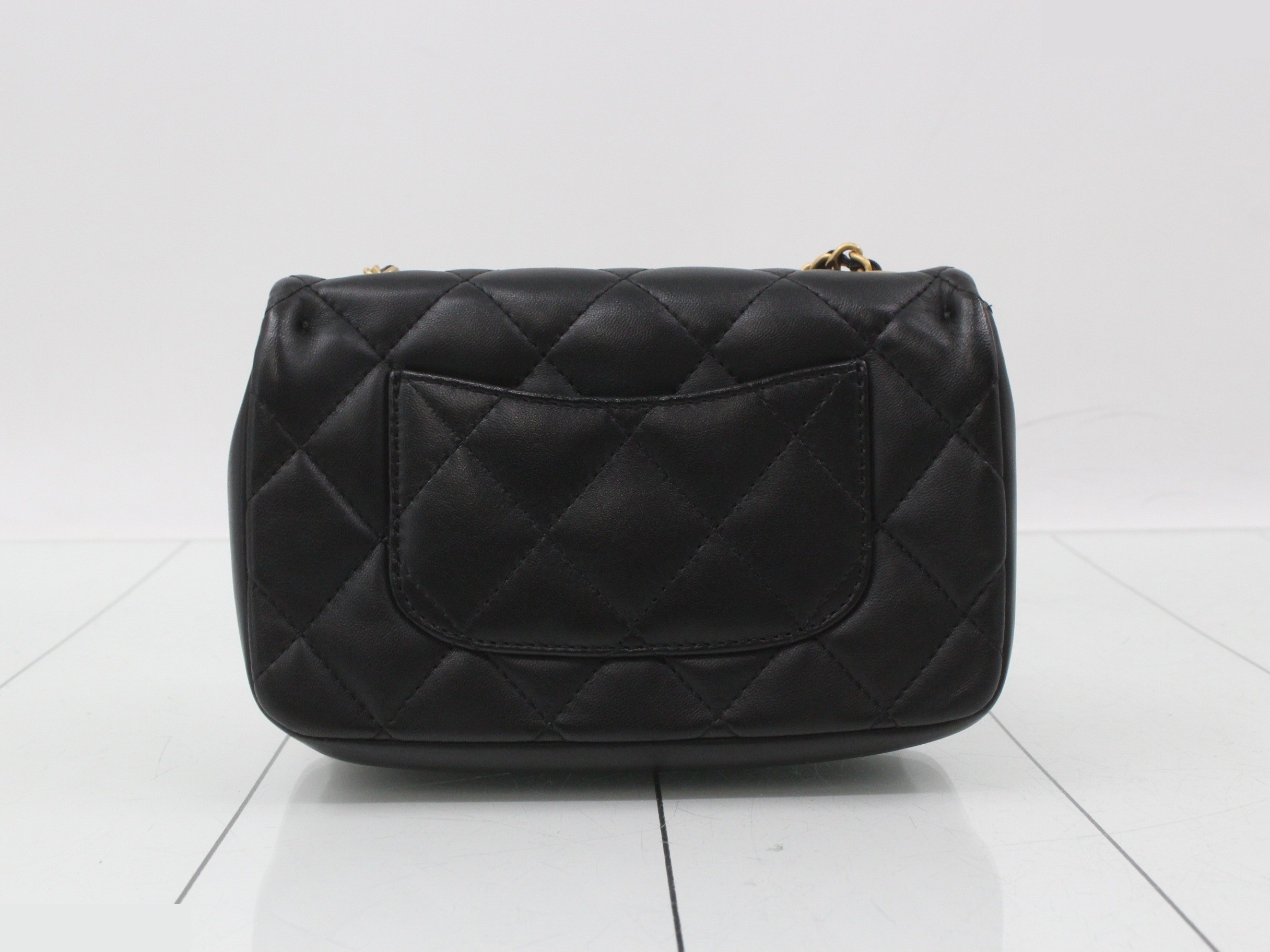 Matelassé Lambskin Chain Shoulder Bag with Heart Charm — view 2