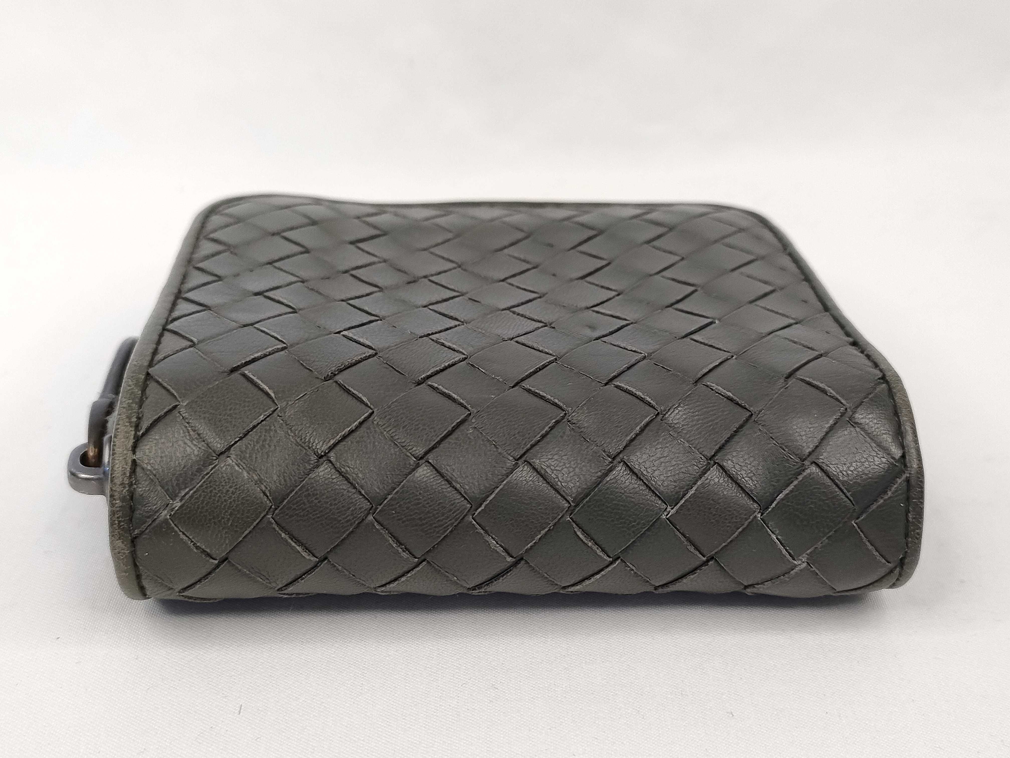 Intrecciato Leather Compact Wallet — view 4