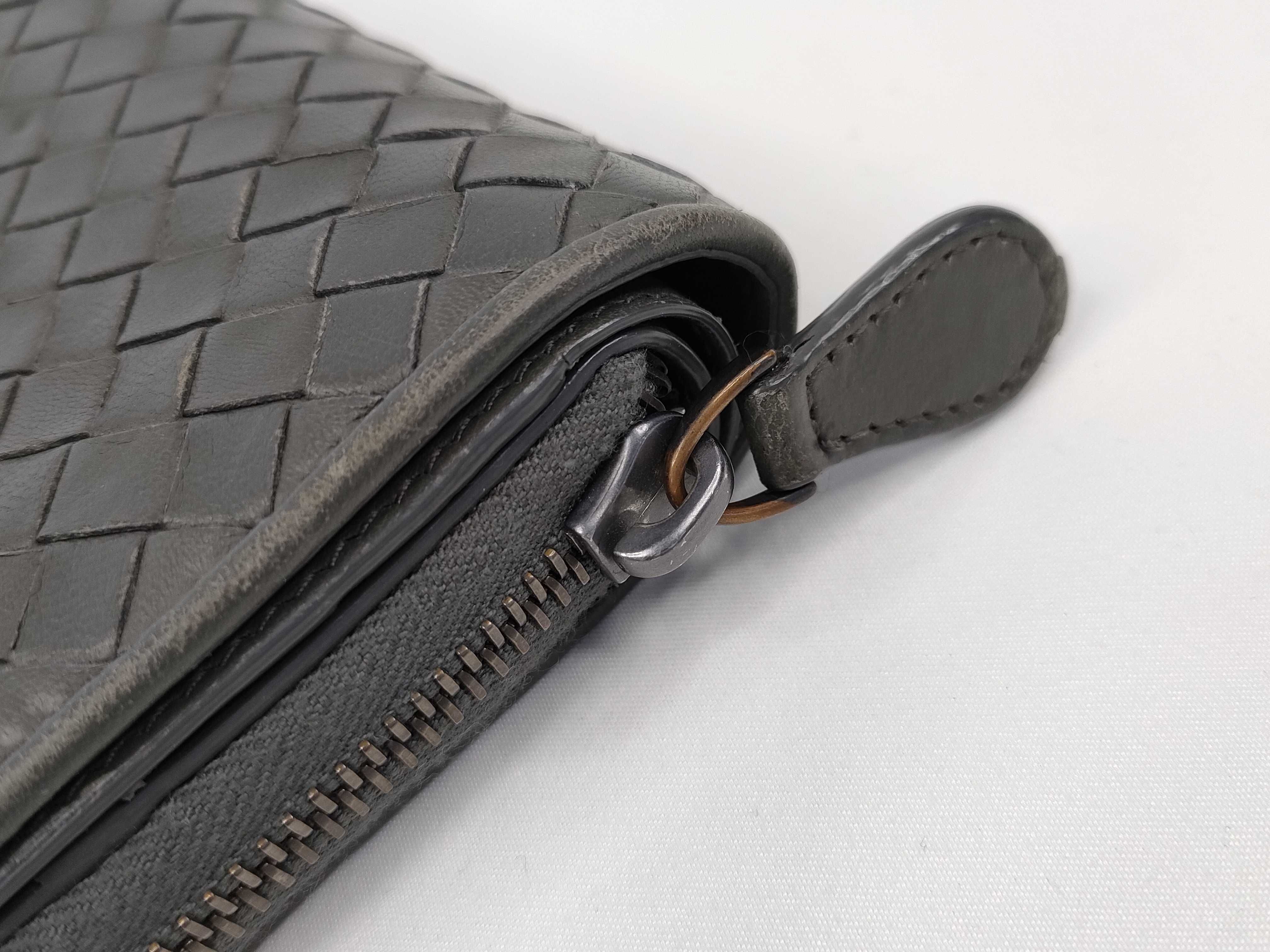 Intrecciato Leather Compact Wallet — view 7