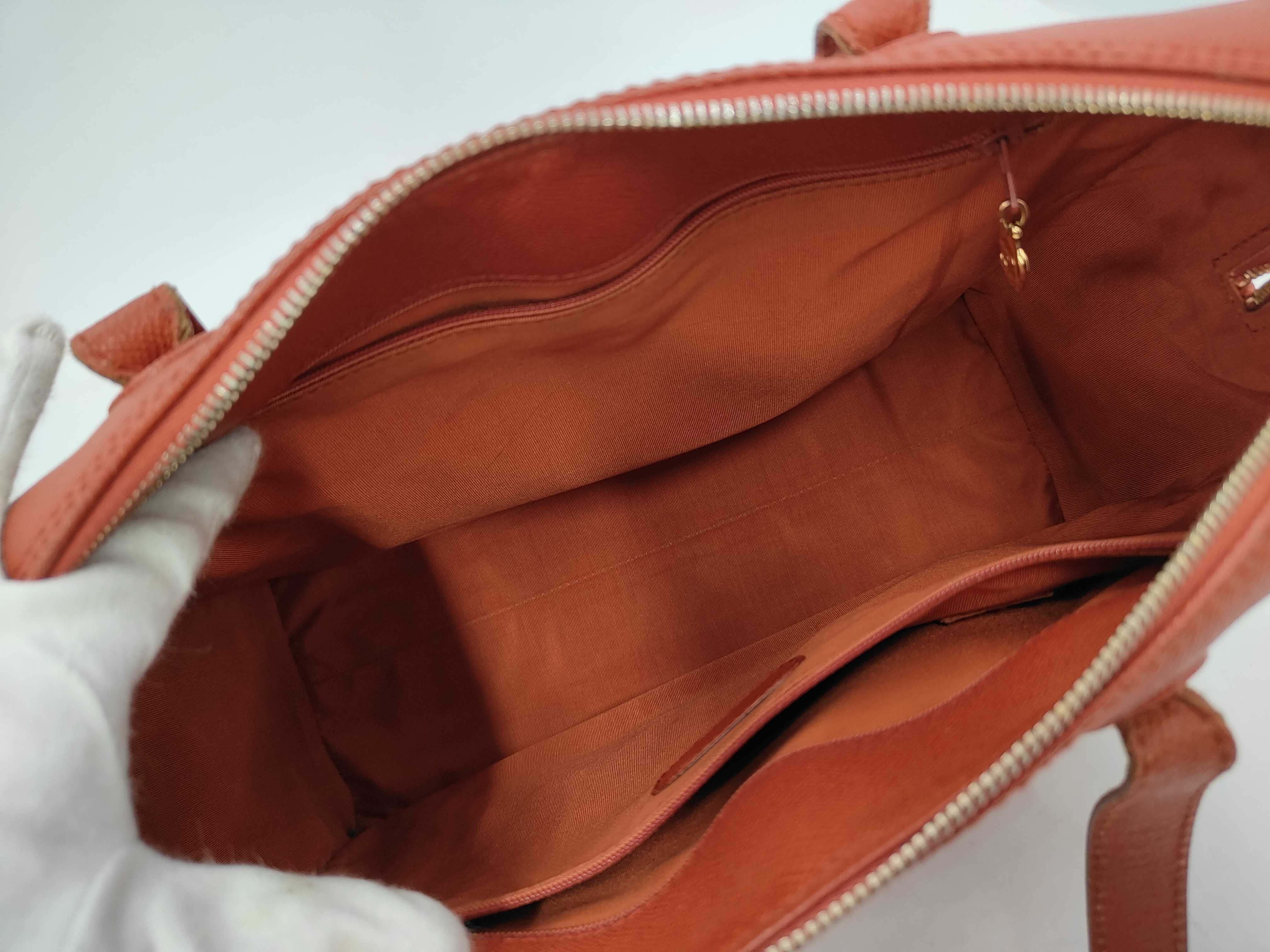 Caviar Skin Shoulder Bag with Logo Charm, Red — view 8