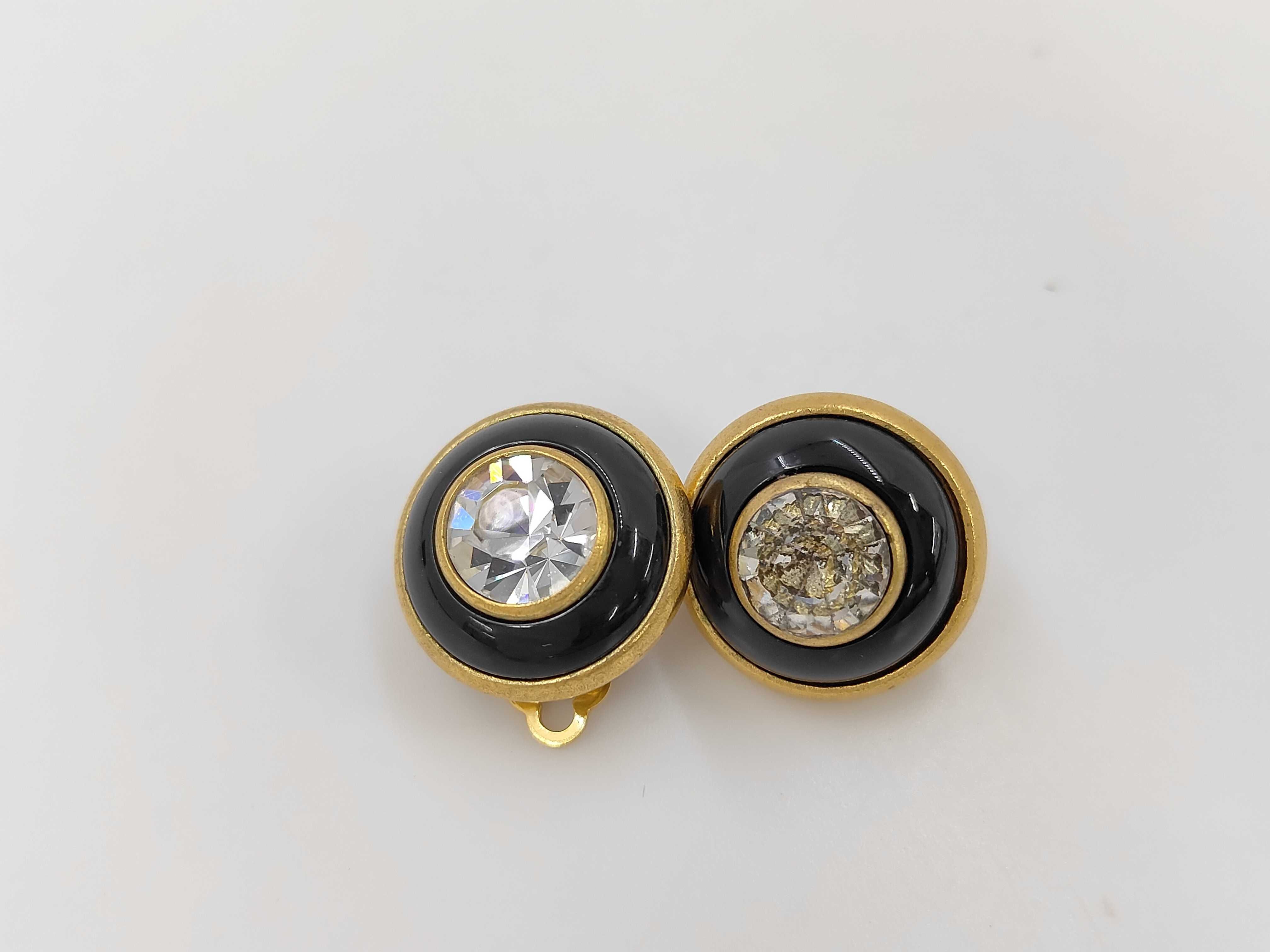 Black Gold Plated Rhinestone Earrings (with comments)