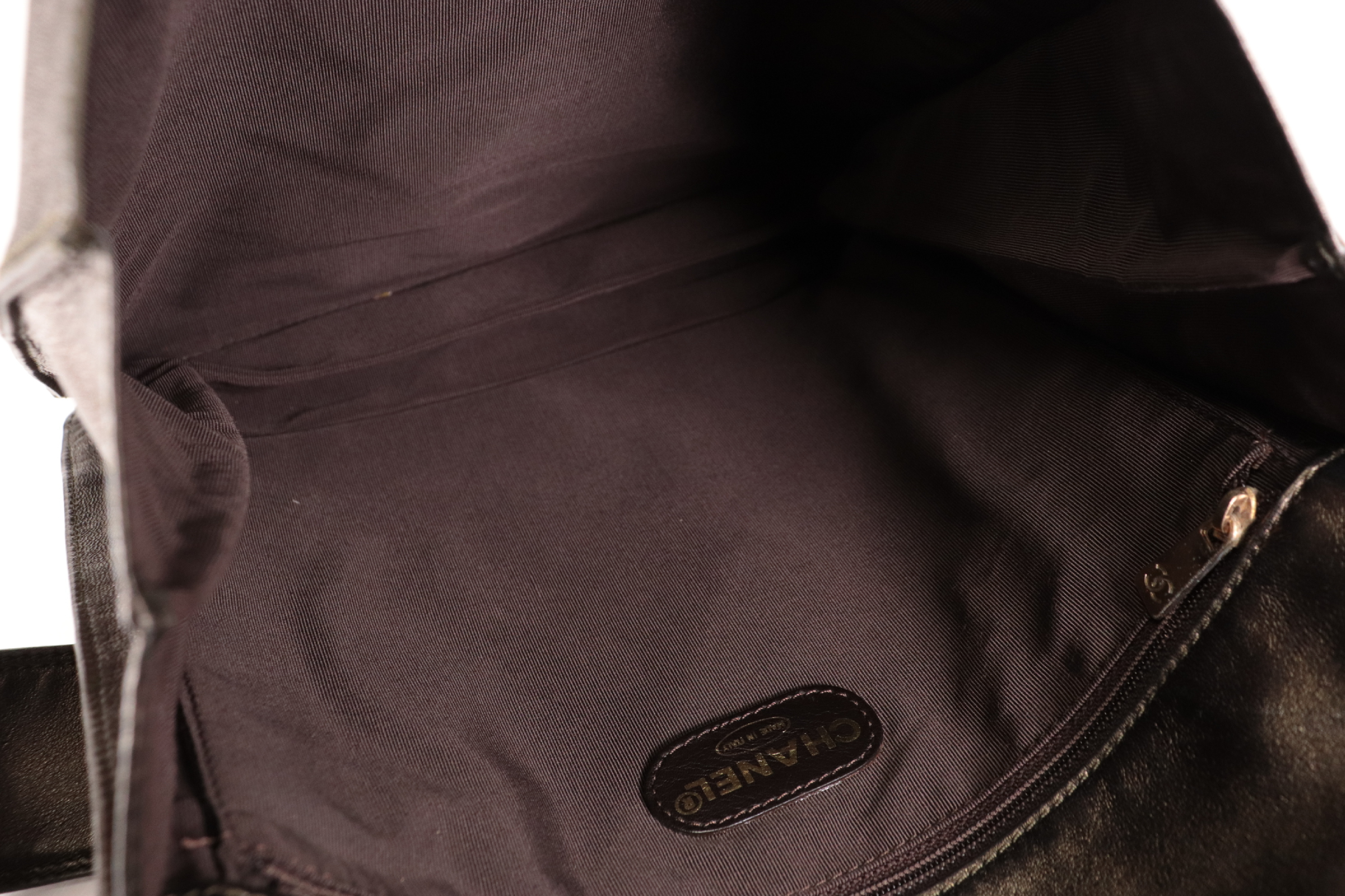 Logo Lambskin Shoulder Bag (No. 5, Brown) — view 9