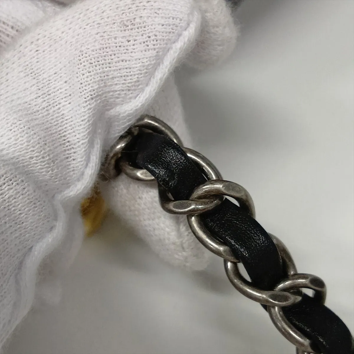 Logo Lambskin Chain Shoulder Bag, Black with Gold and Silver Hardware, 30095352 (Serial Number in the 30s) — view 13
