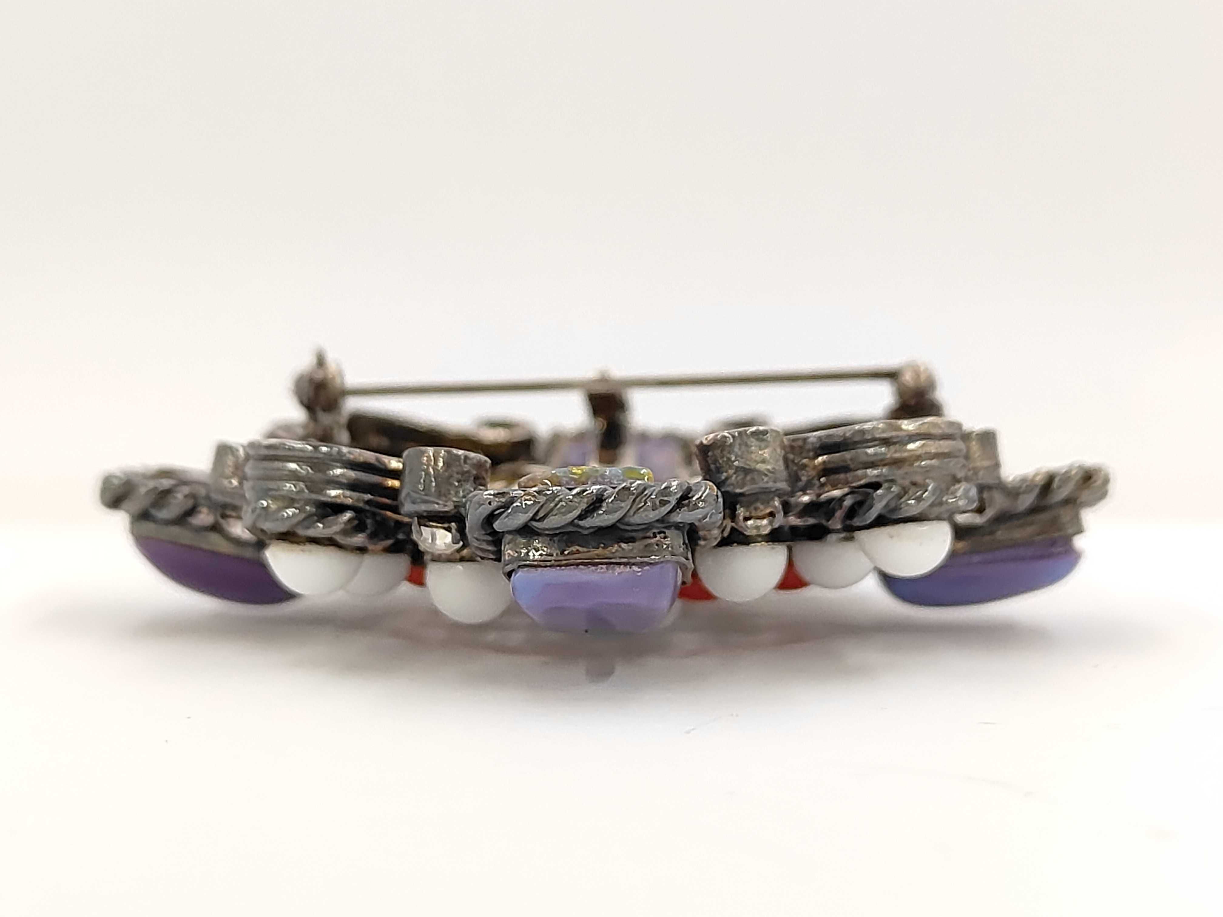 Colored Stone Cross Brooch — view 2