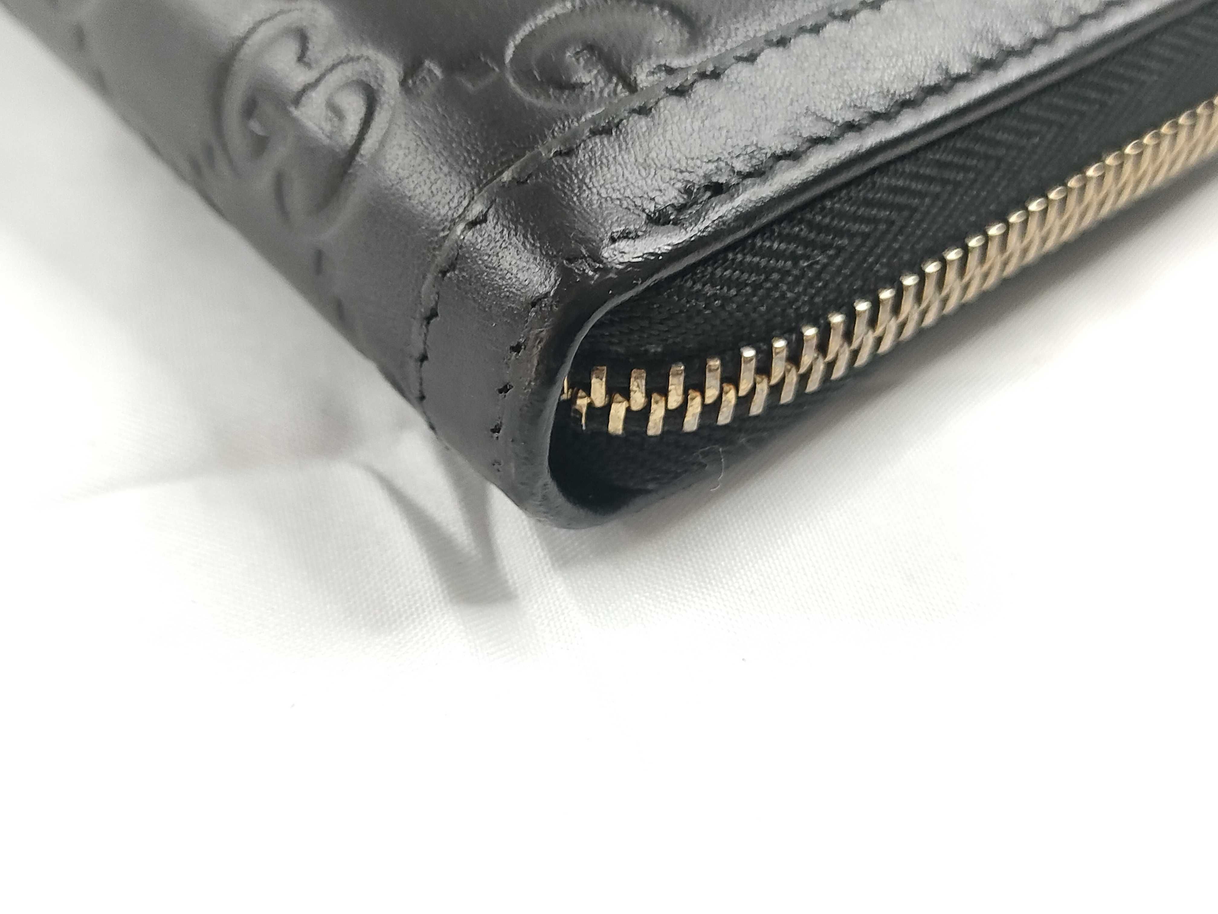 Guccissima Sukey Leather Round Long Wallet Black Serial Number — view 3