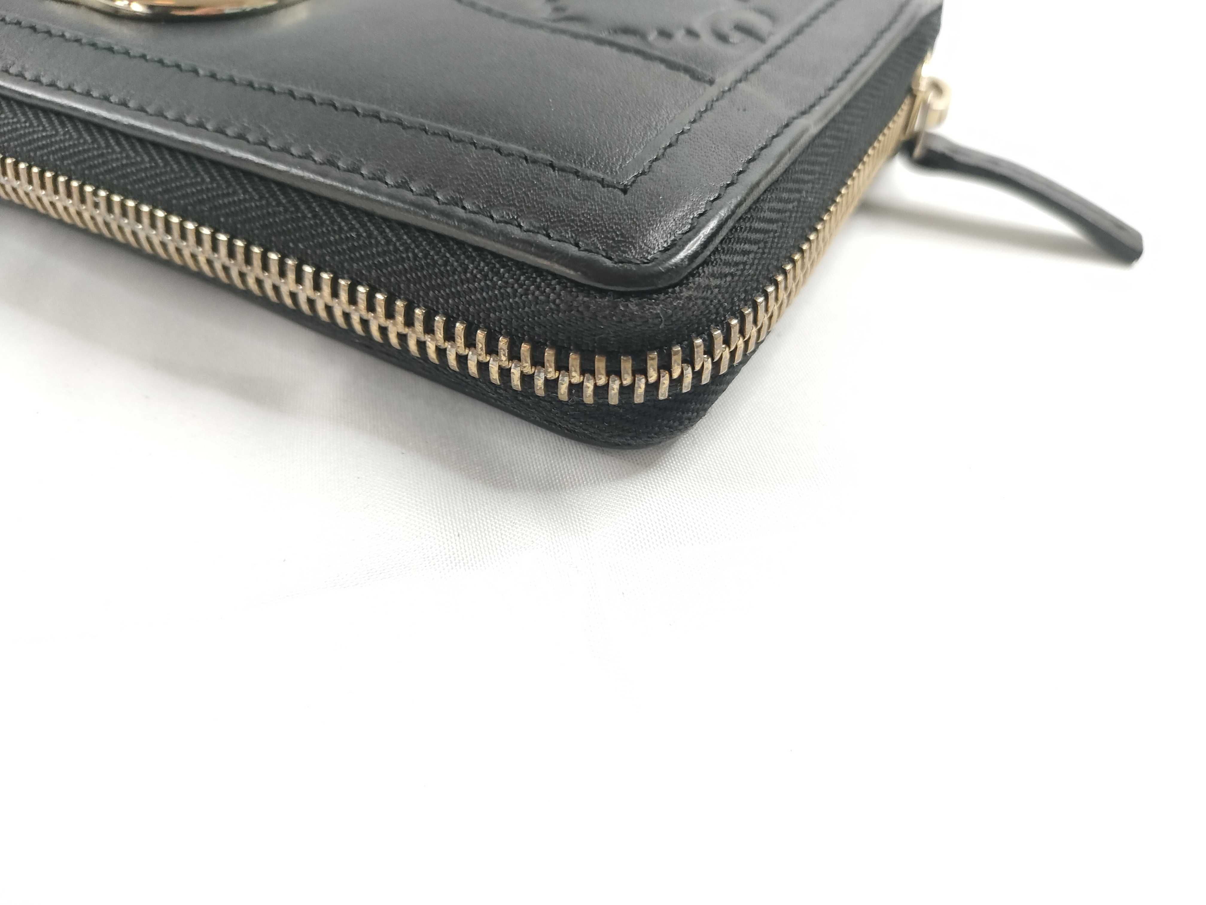 Guccissima Sukey Leather Round Long Wallet Black Serial Number — view 4