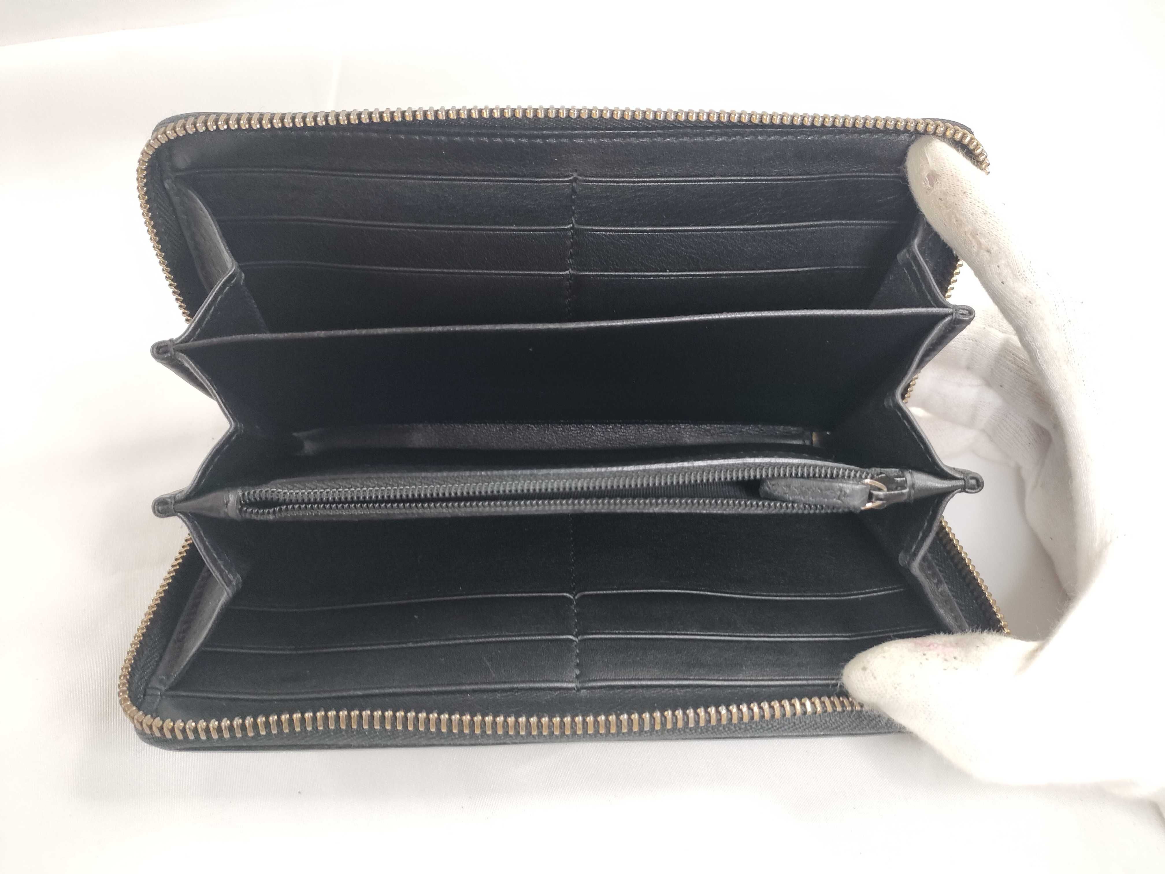 Guccissima Sukey Leather Round Long Wallet Black Serial Number — view 8