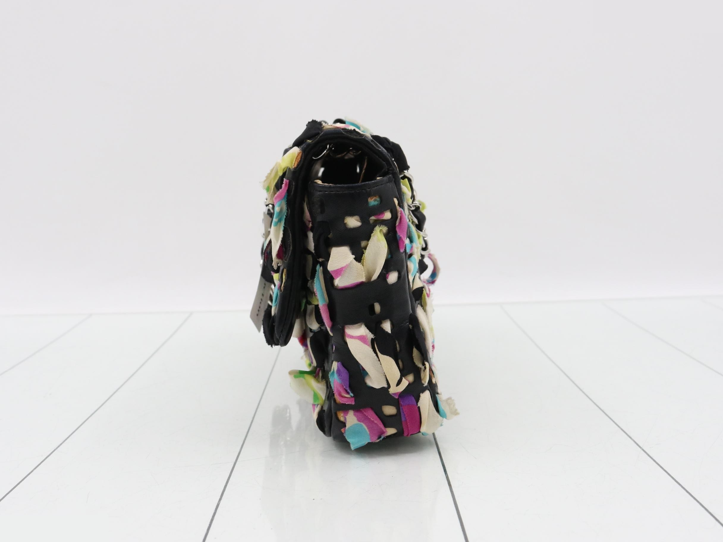 Ribbon, multicolor, double chain shoulder bag — view 3