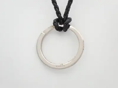 neck strap necklace, braided leather, cord approximately 94cm long.