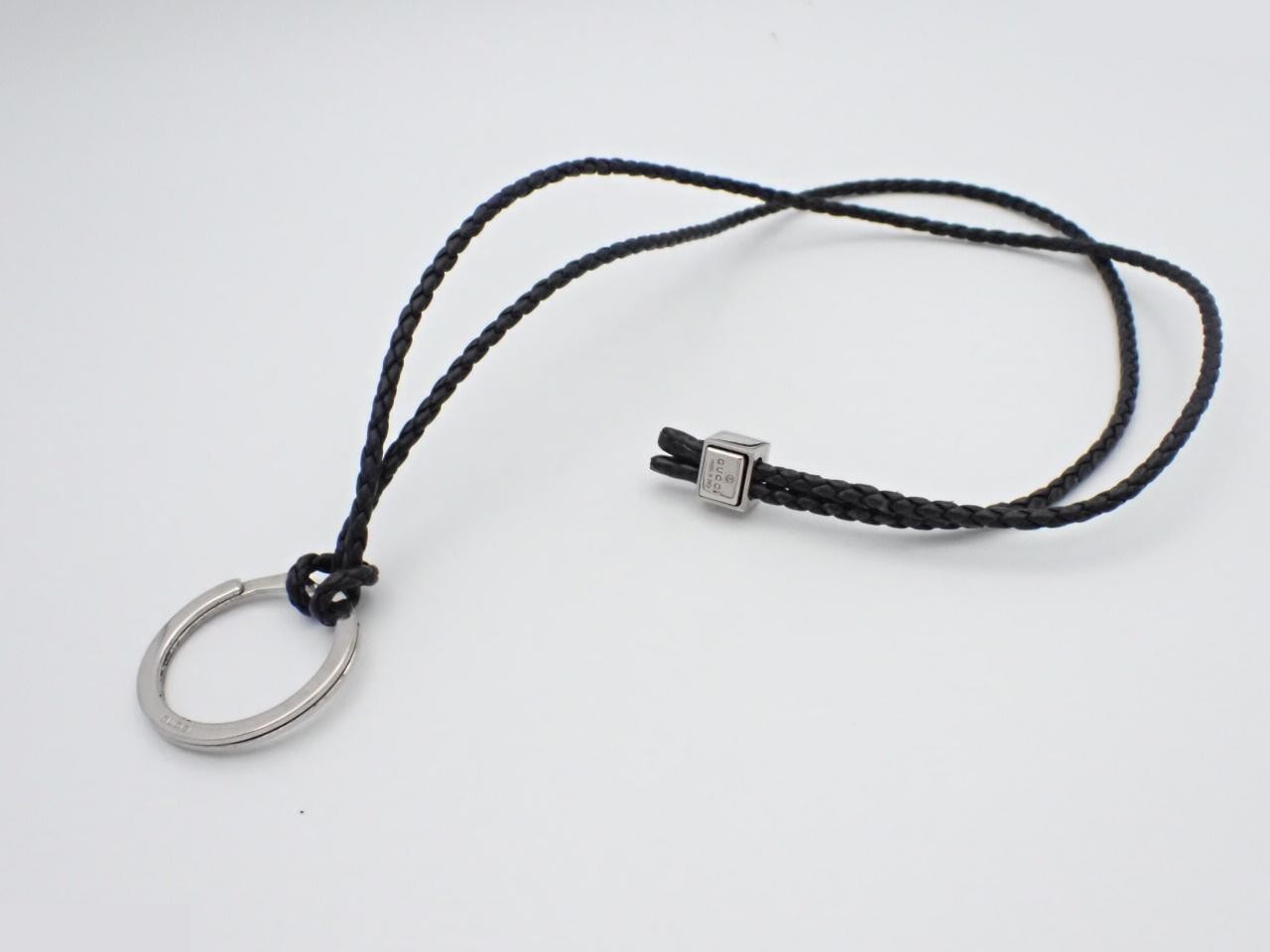 neck strap necklace, braided leather, cord approximately 94cm long. — view 3