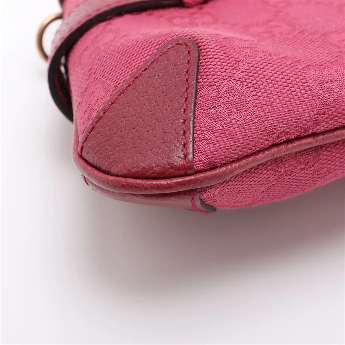 Horsebit Leather Chain Shoulder Bag Pink 114923 — view 11