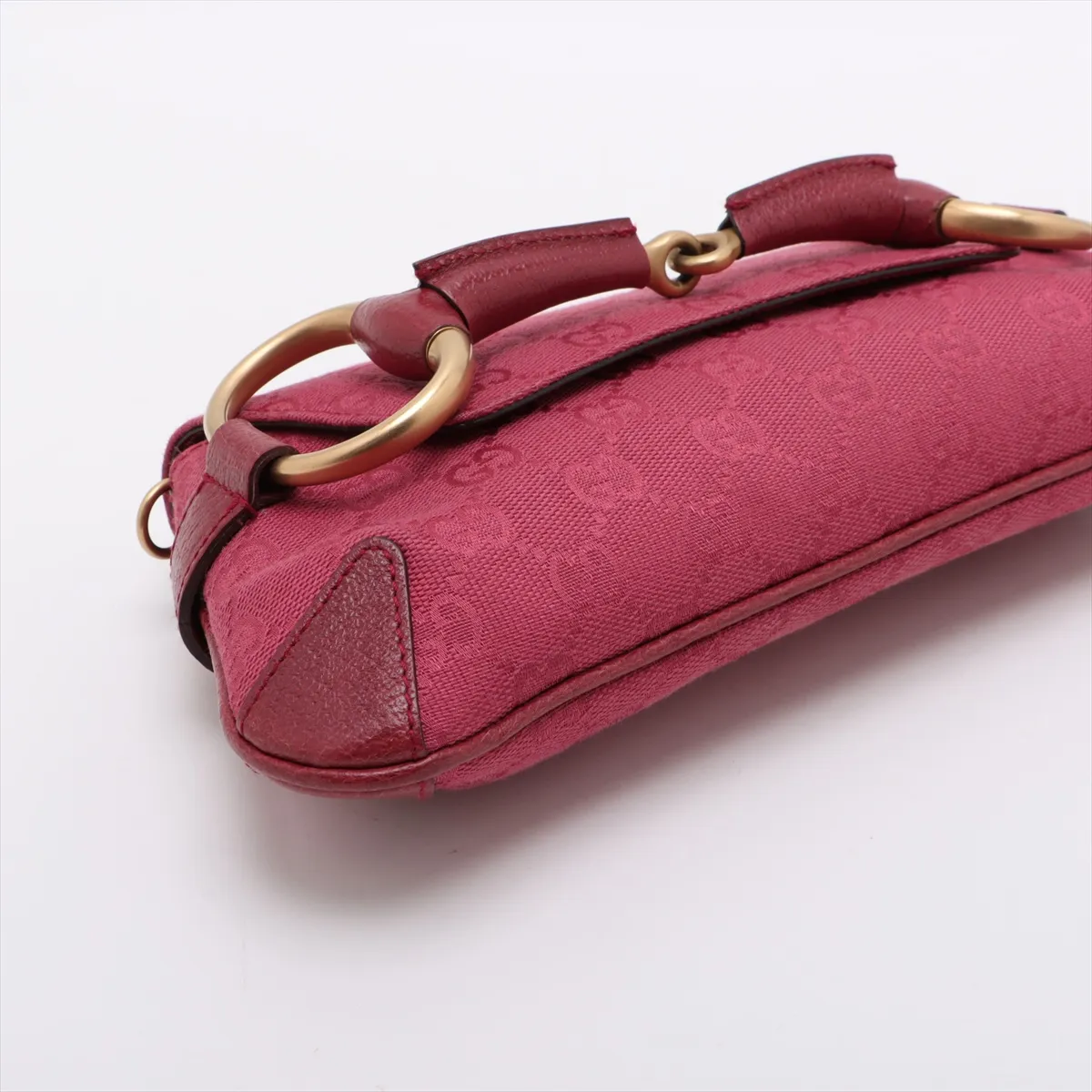 Horsebit Leather Chain Shoulder Bag Pink 114923 — view 4