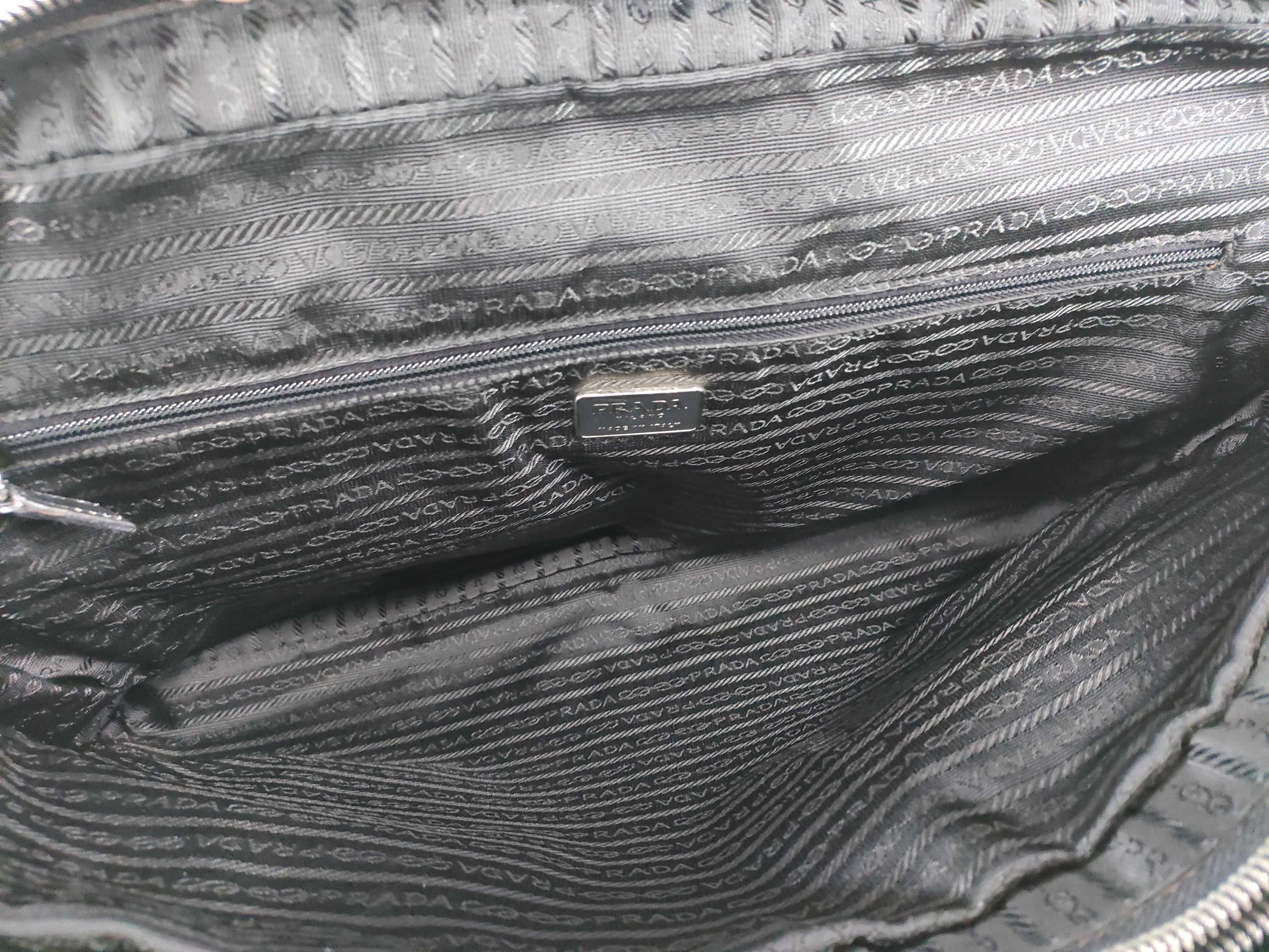 Nylon Briefcase, Leather x Tessuto Bag, Black Business Bag — view 11