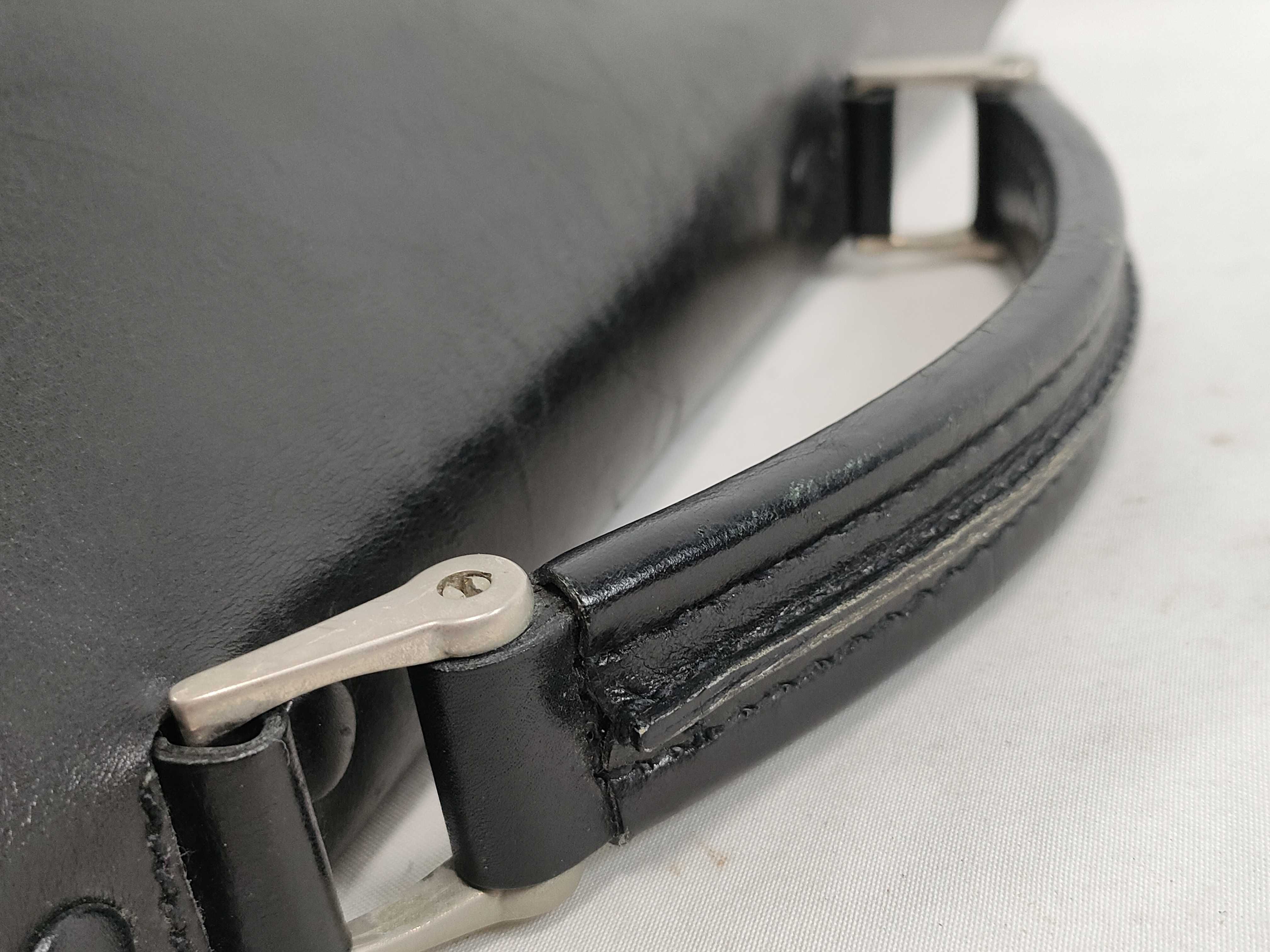 Nylon Briefcase, Leather x Tessuto Bag, Black Business Bag — view 3