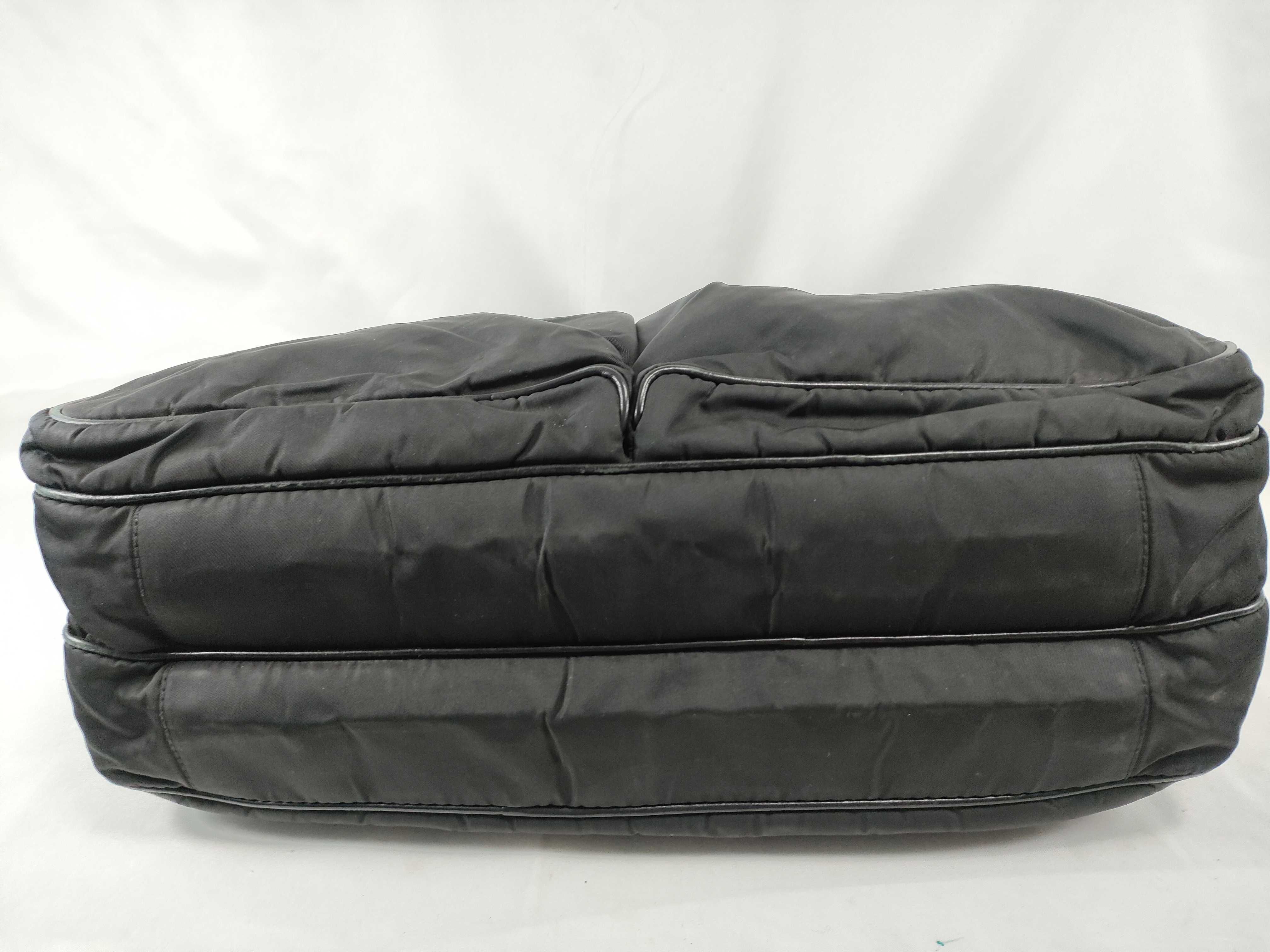 Nylon Briefcase, Leather x Tessuto Bag, Black Business Bag — view 7