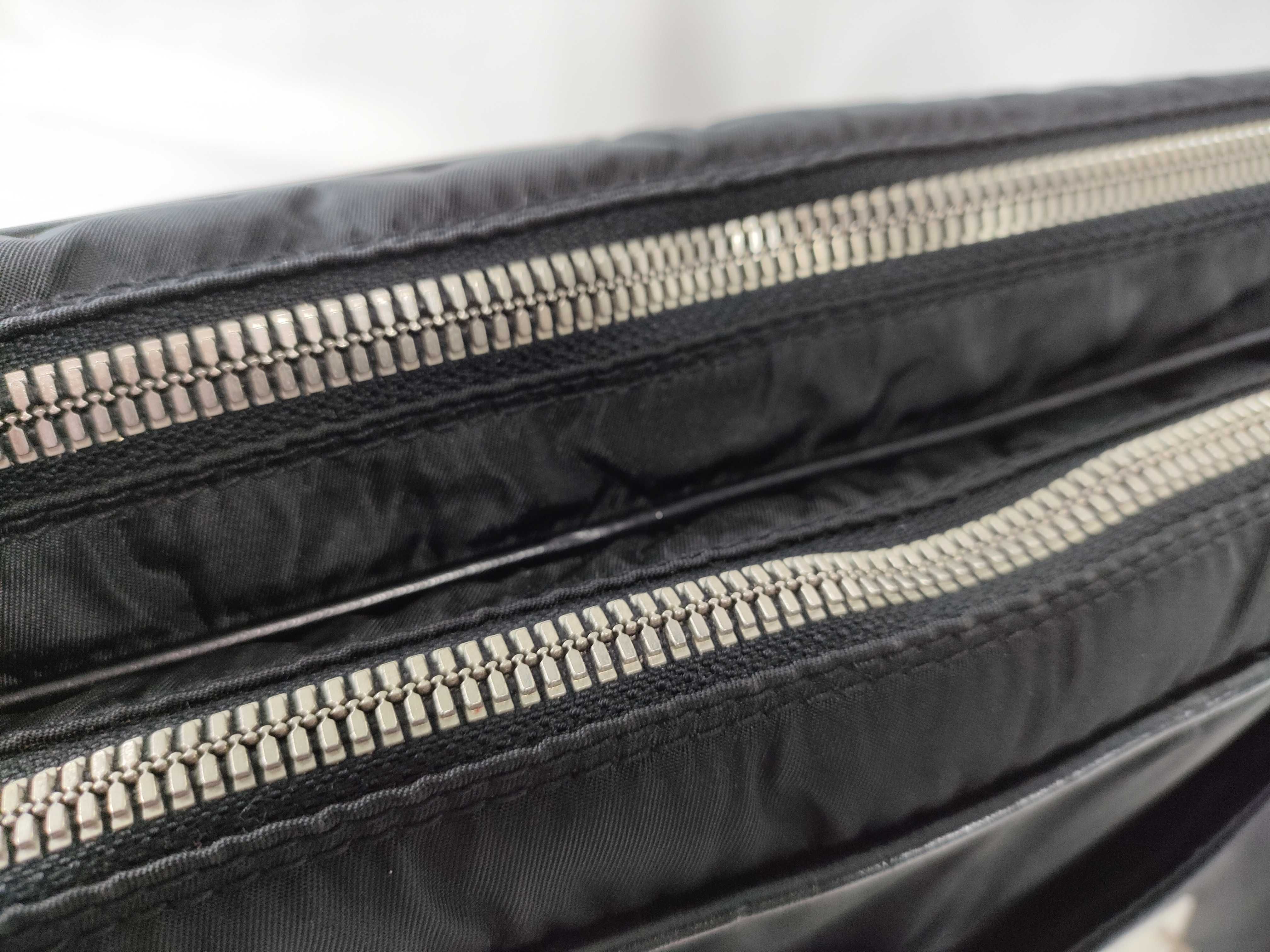 Nylon Briefcase, Leather x Tessuto Bag, Black Business Bag — view 9