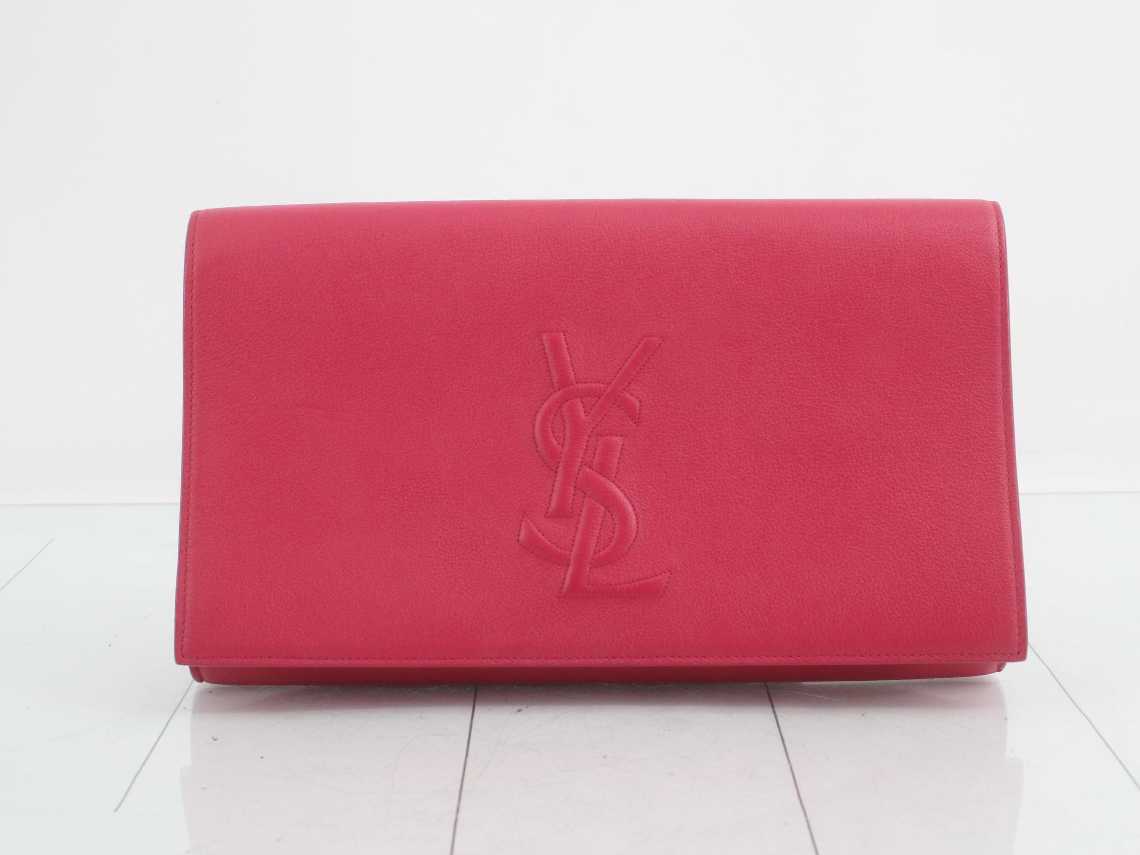 Belle de Jour leather clutch bag pink