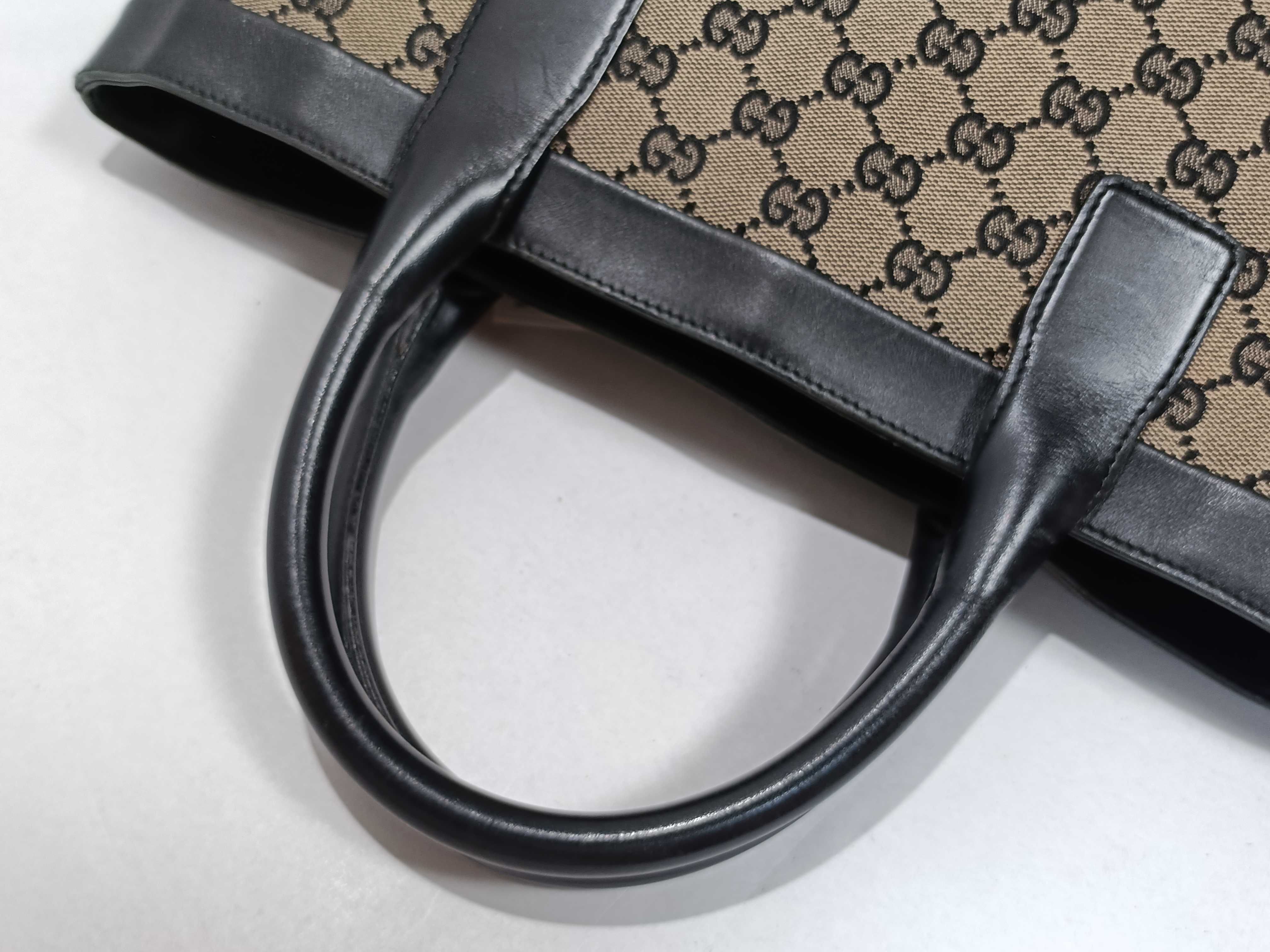 GG Canvas 002 1121 2123 Canvas x Leather Tote Bag — view 3