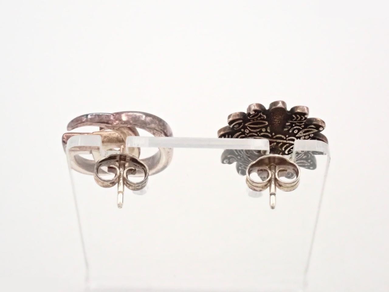 527334 Double G Flower Stud Earrings 925 3.9g — view 2