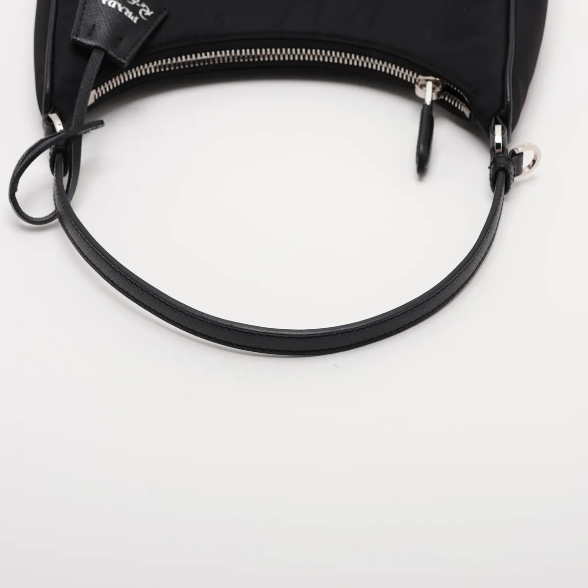 Tessuto Nylon x Leather Handbag, Black — view 5