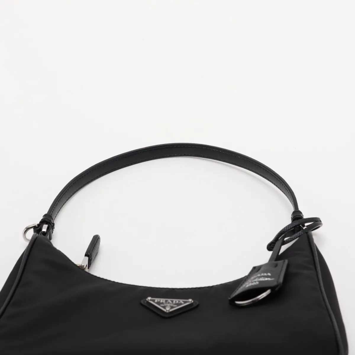 Tessuto Nylon x Leather Handbag, Black — view 6