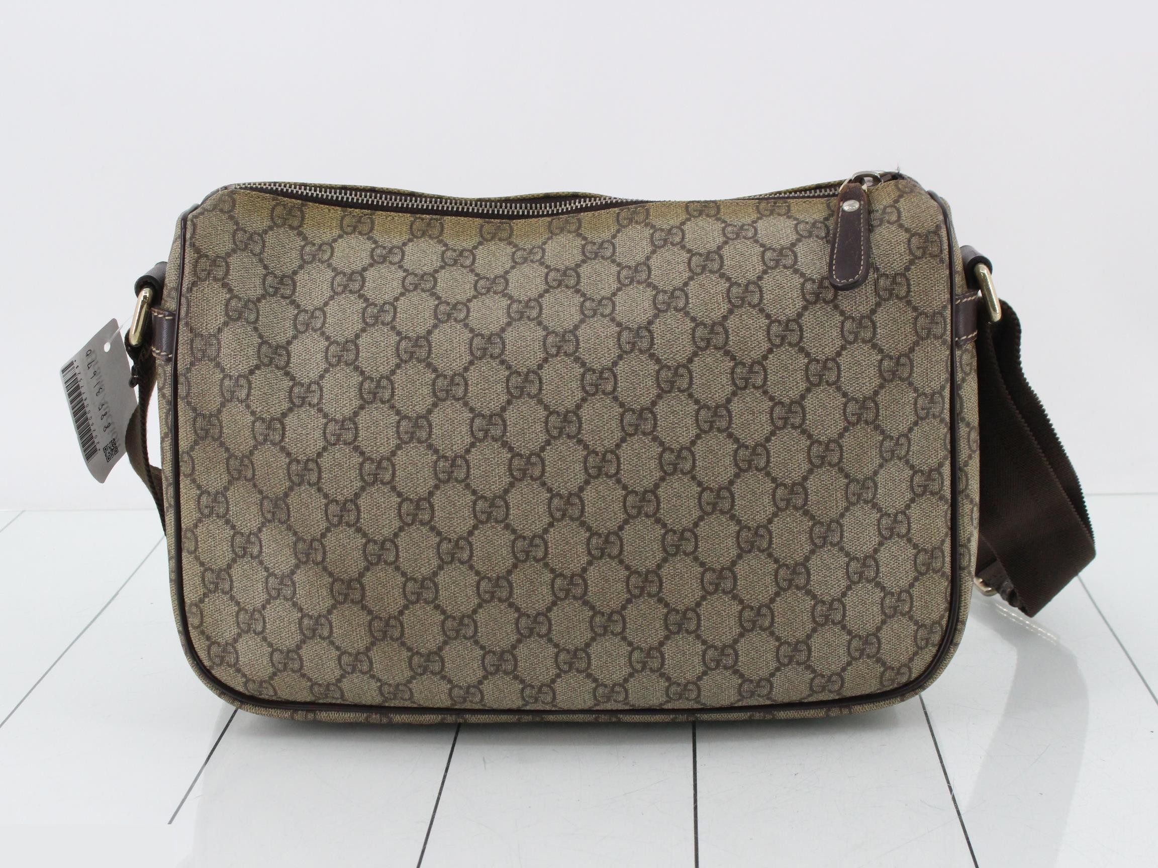 Shoulder bag with double pockets, GG Supreme — view 2