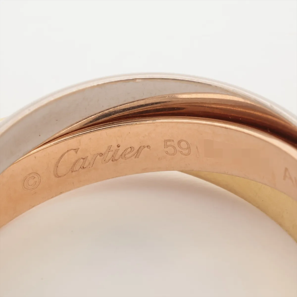 Trinity Ring 750 (Yellow Gold x Pink Gold x White Gold) 10.3g Size 59 EKJ327 (Sold in Gold) — view 3