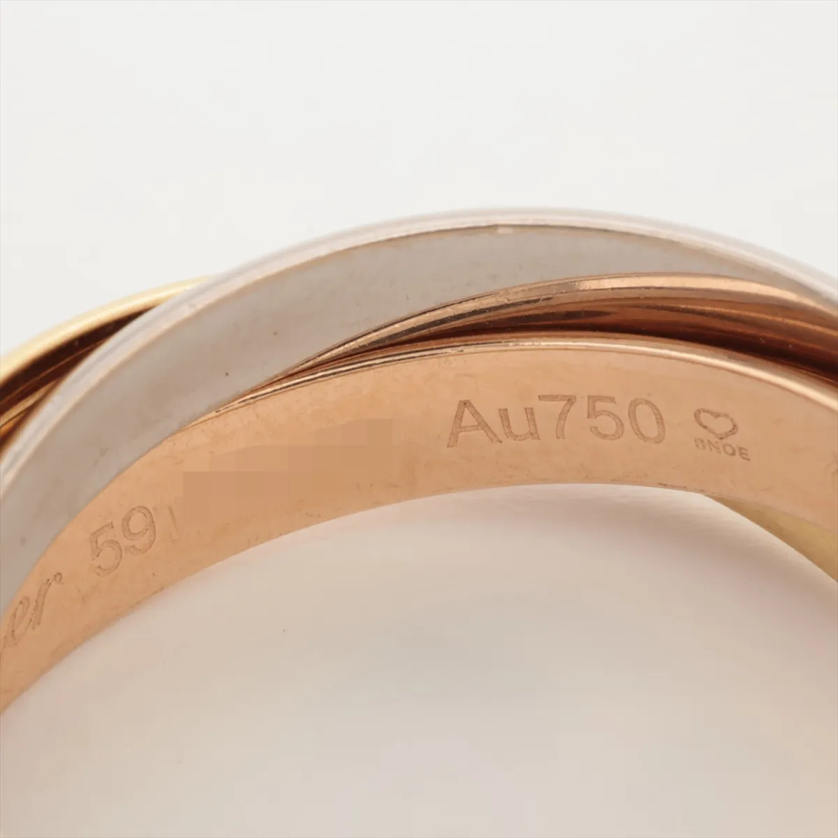 Trinity Ring 750 (Yellow Gold x Pink Gold x White Gold) 10.3g Size 59 EKJ327 (Sold in Gold) — view 4