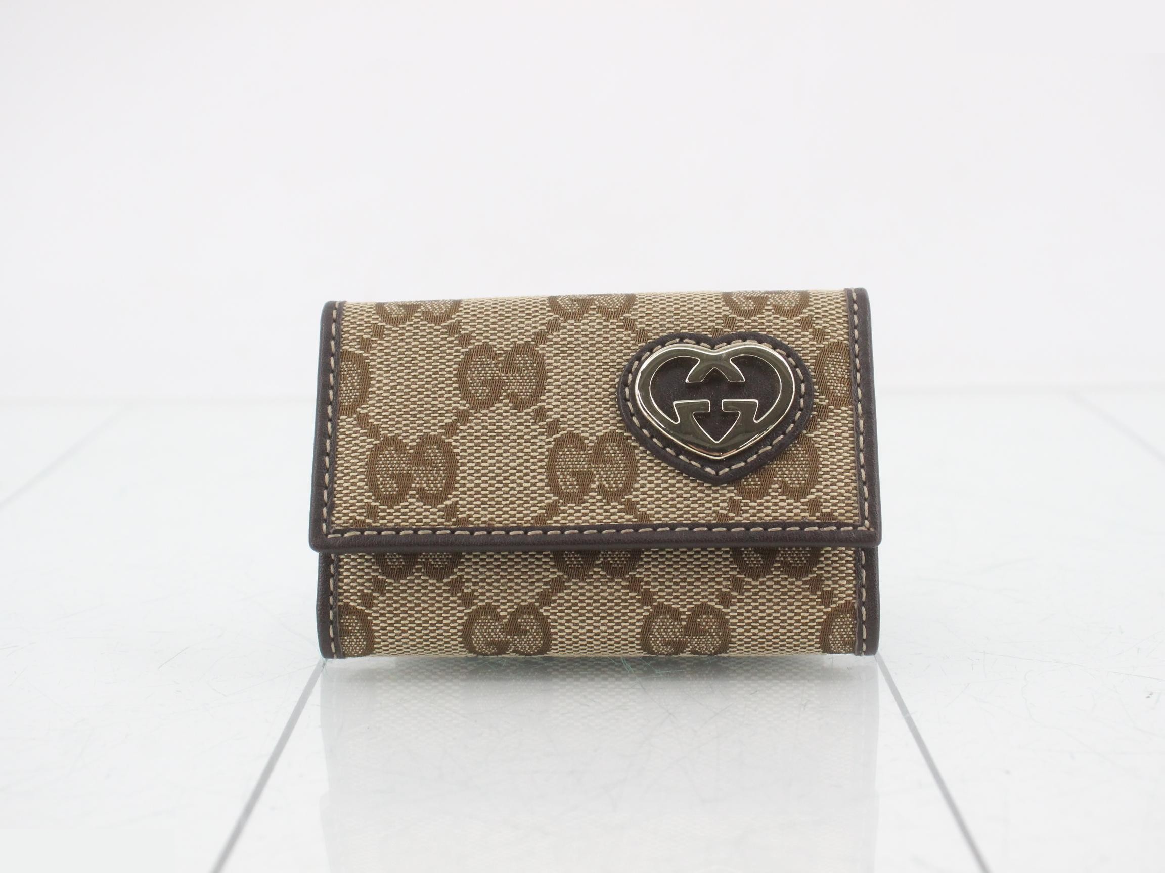 GG Canvas 6-Key Heart Key Case - Unused, Stored Item