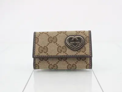 GG Canvas 6-Key Heart Key Case - Unused, Stored Item