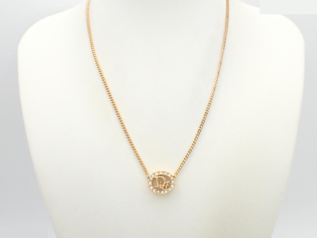 Rhinestone logo necklace, neck circumference approximately 44cm — view 3