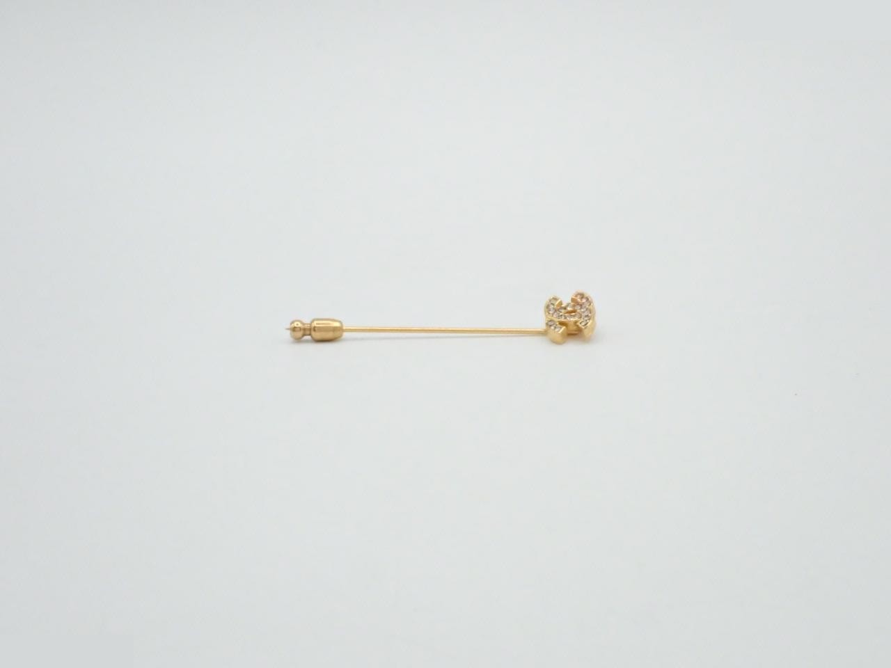 Coco Mark Rhinestone Pin Brooch (with box) — view 3