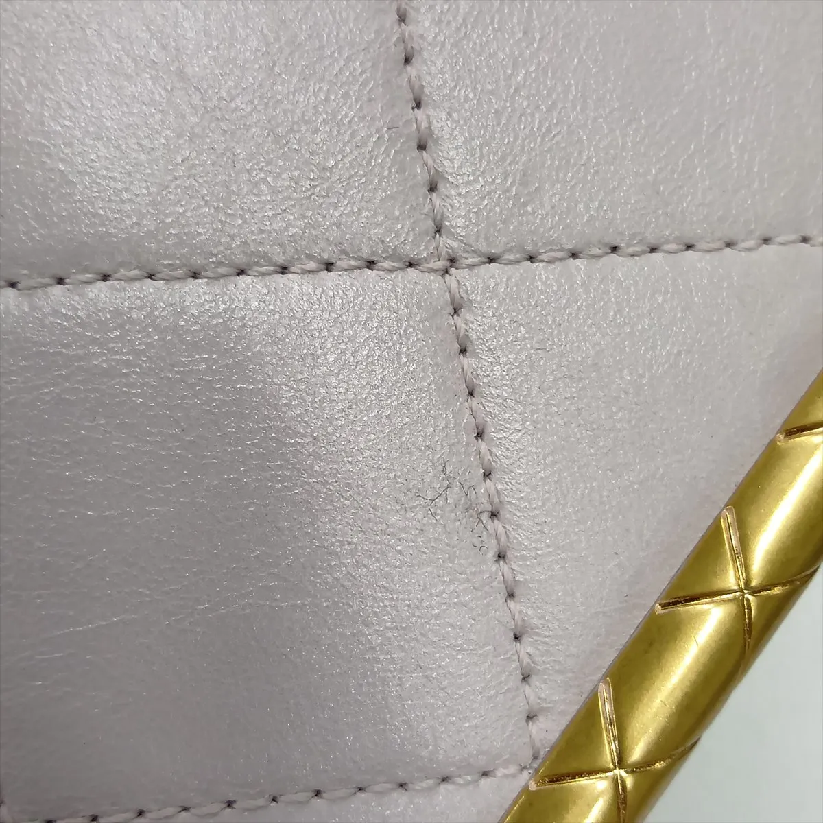 Matelassé Lambskin Chain Shoulder Bag, Pink Beige, Gold Hardware, 30434175 (Serial Number in the 30s) — view 12