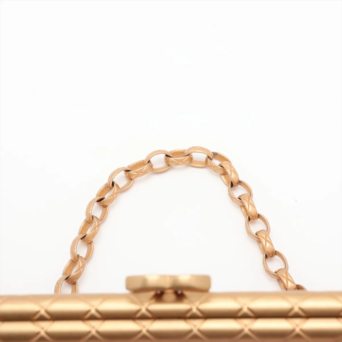 Matelassé Lambskin Chain Shoulder Bag, Pink Beige, Gold Hardware, 30434175 (Serial Number in the 30s) — view 6