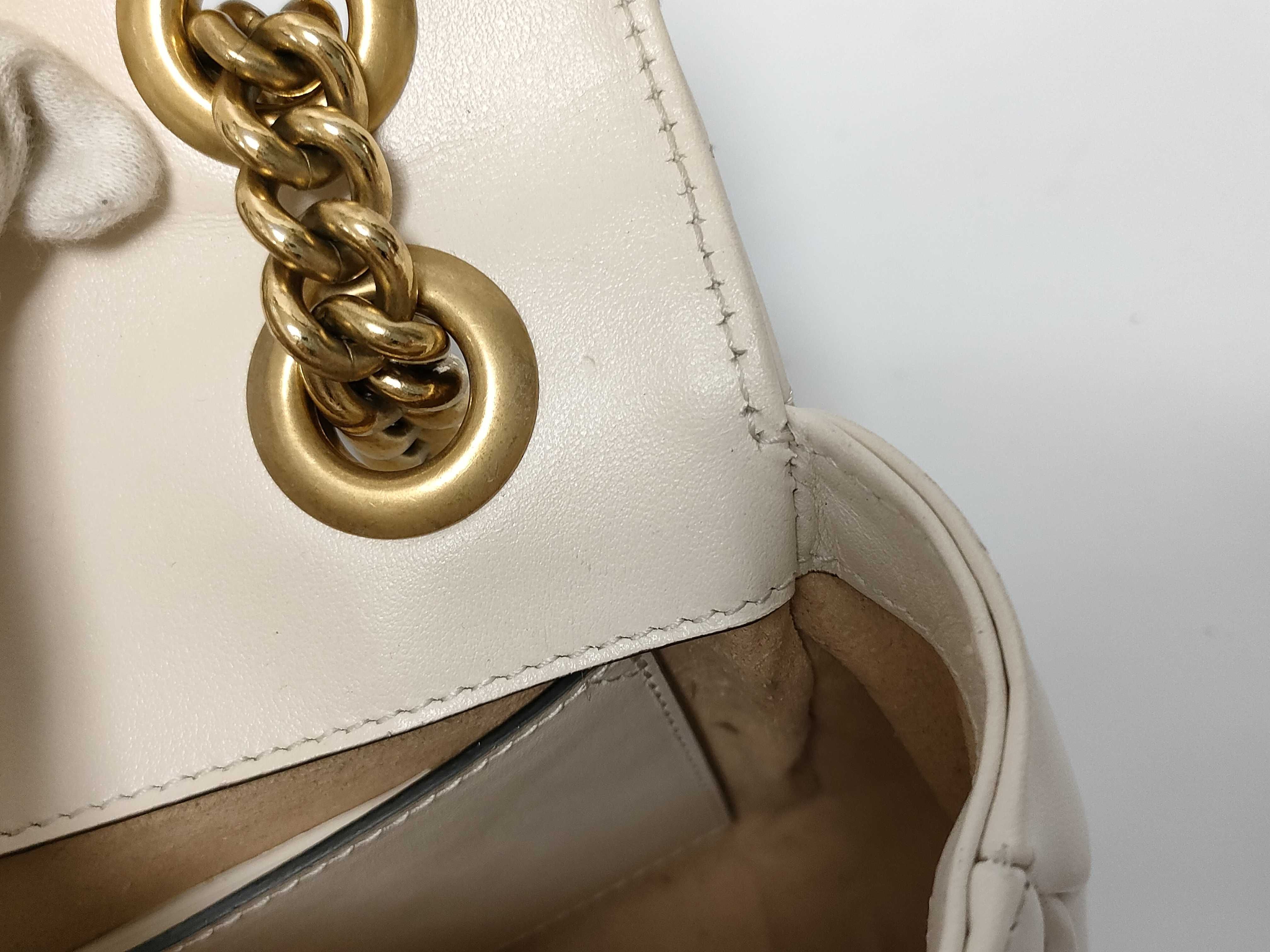 ID- GG Marmont Cow Skin Chain Shoulder Bag Beige 446744 520981 Shoulder Bag — view 11